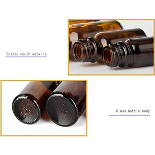 3 Botellas de Rodillo de Vidrio Ámbar 20ml Erioctry