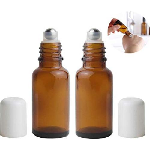 3 Botellas de Rodillo de Vidrio Ámbar 20ml Erioctry