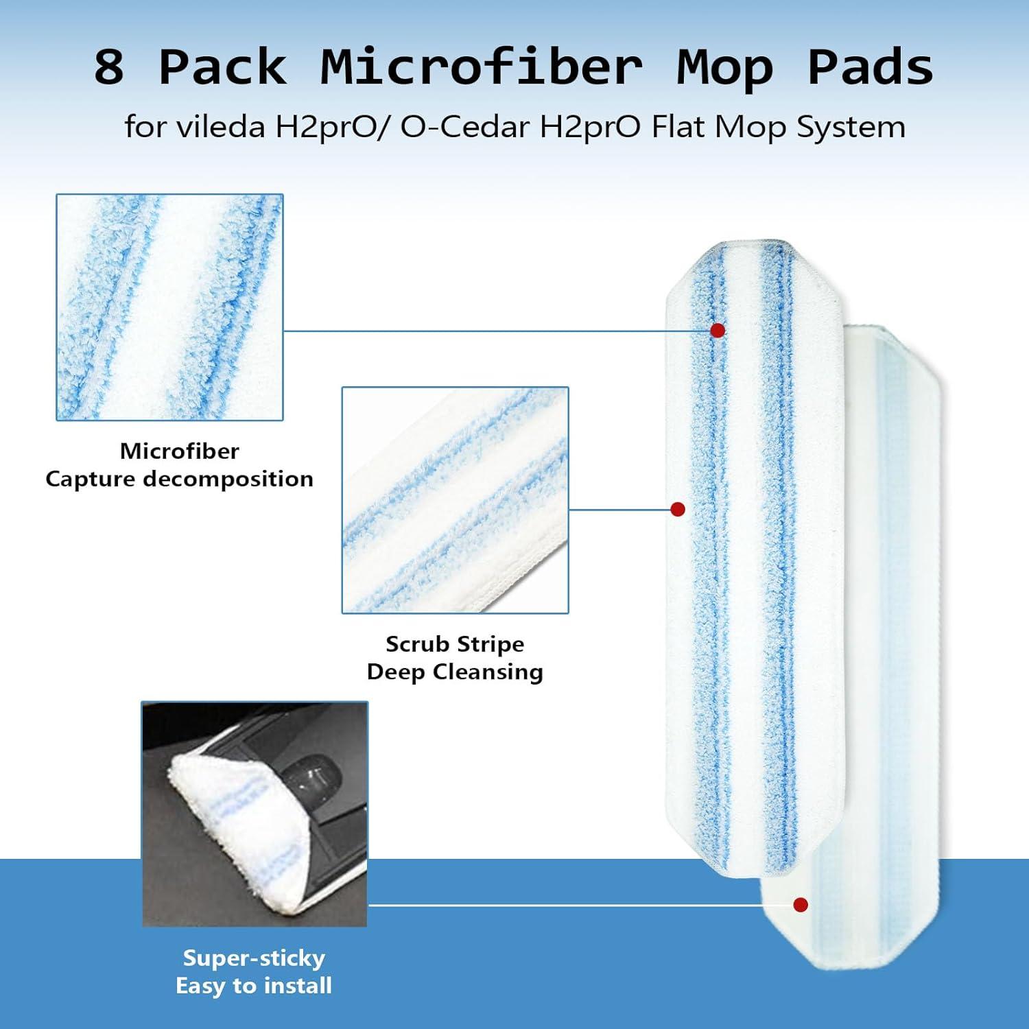 8 Almohadillas de Reemplazo Microfibra Vileda H2prO/O-Cedar