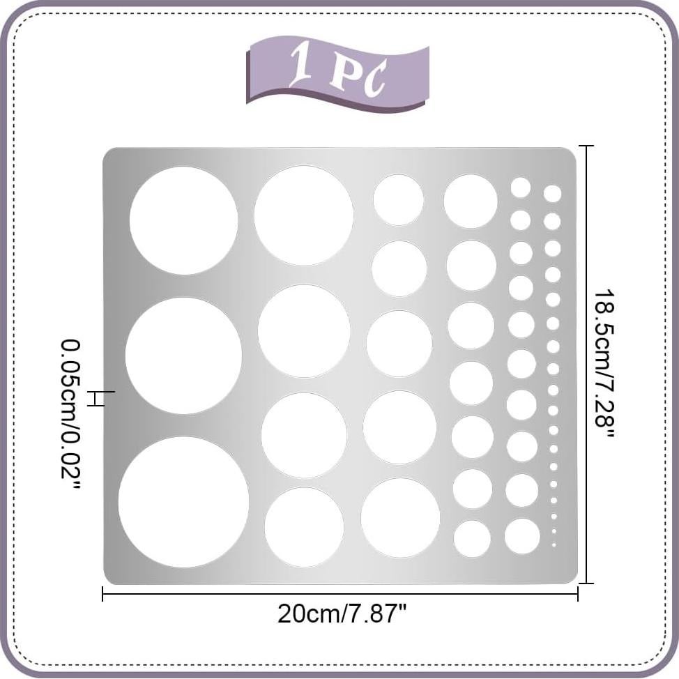 Plantilla de Círculo de Metal UNICRAFTALE 20cm para Dibujo