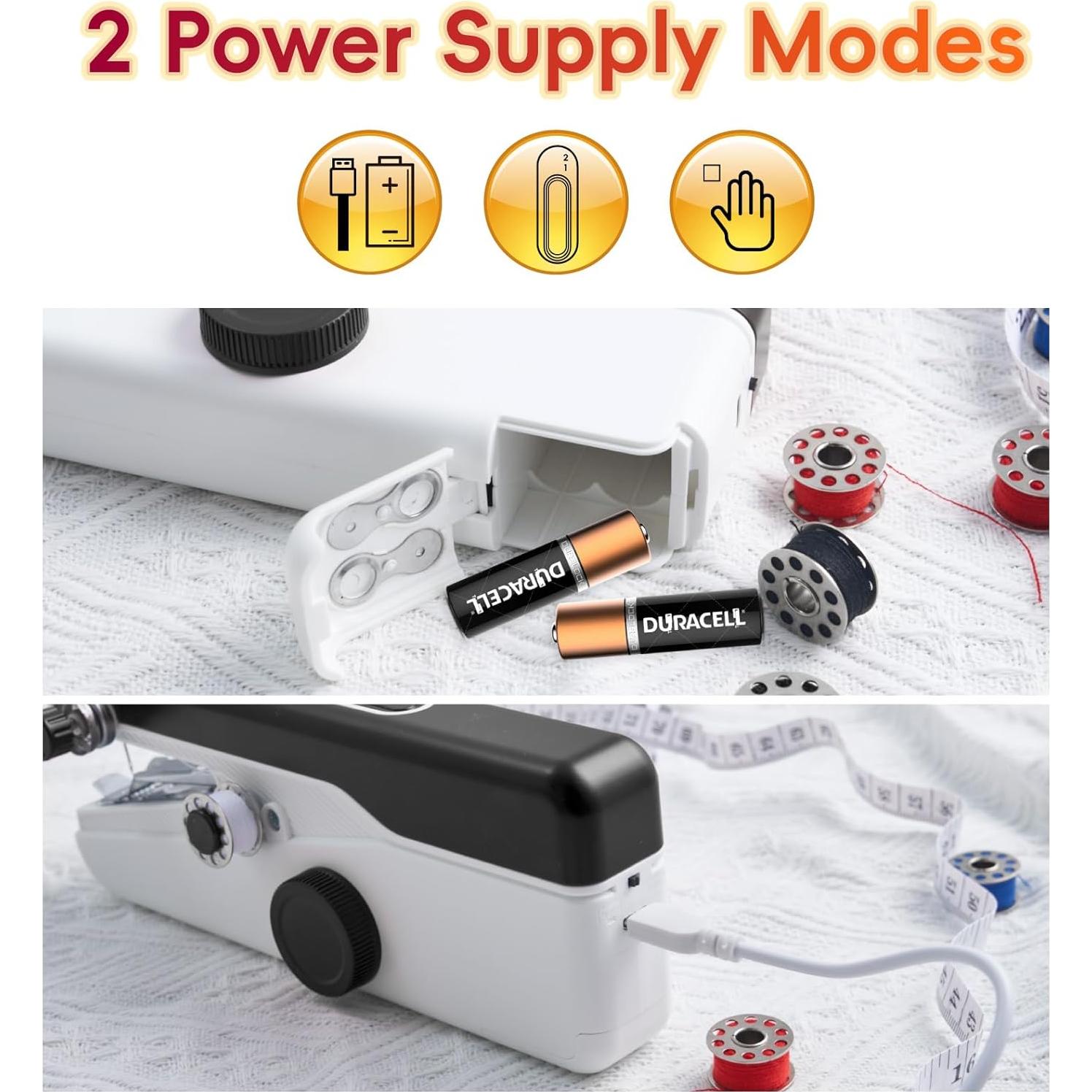 Máquina de Coser de Mano Portátil MNIFRJ - Negra, 20.6x3.6x6.4cm