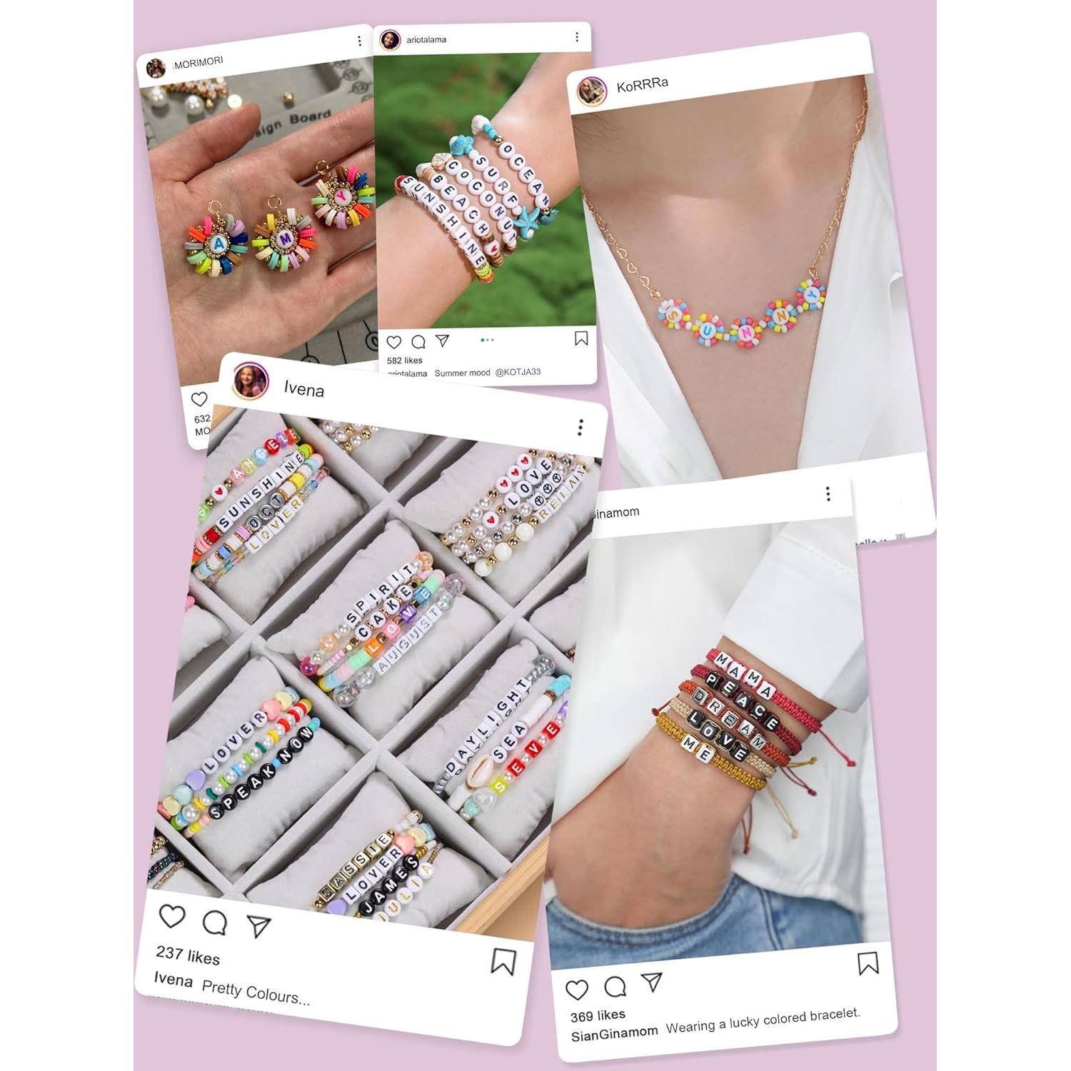 Perlas de Letras Negras DoDoBeads - 1650 Piezas Redondas