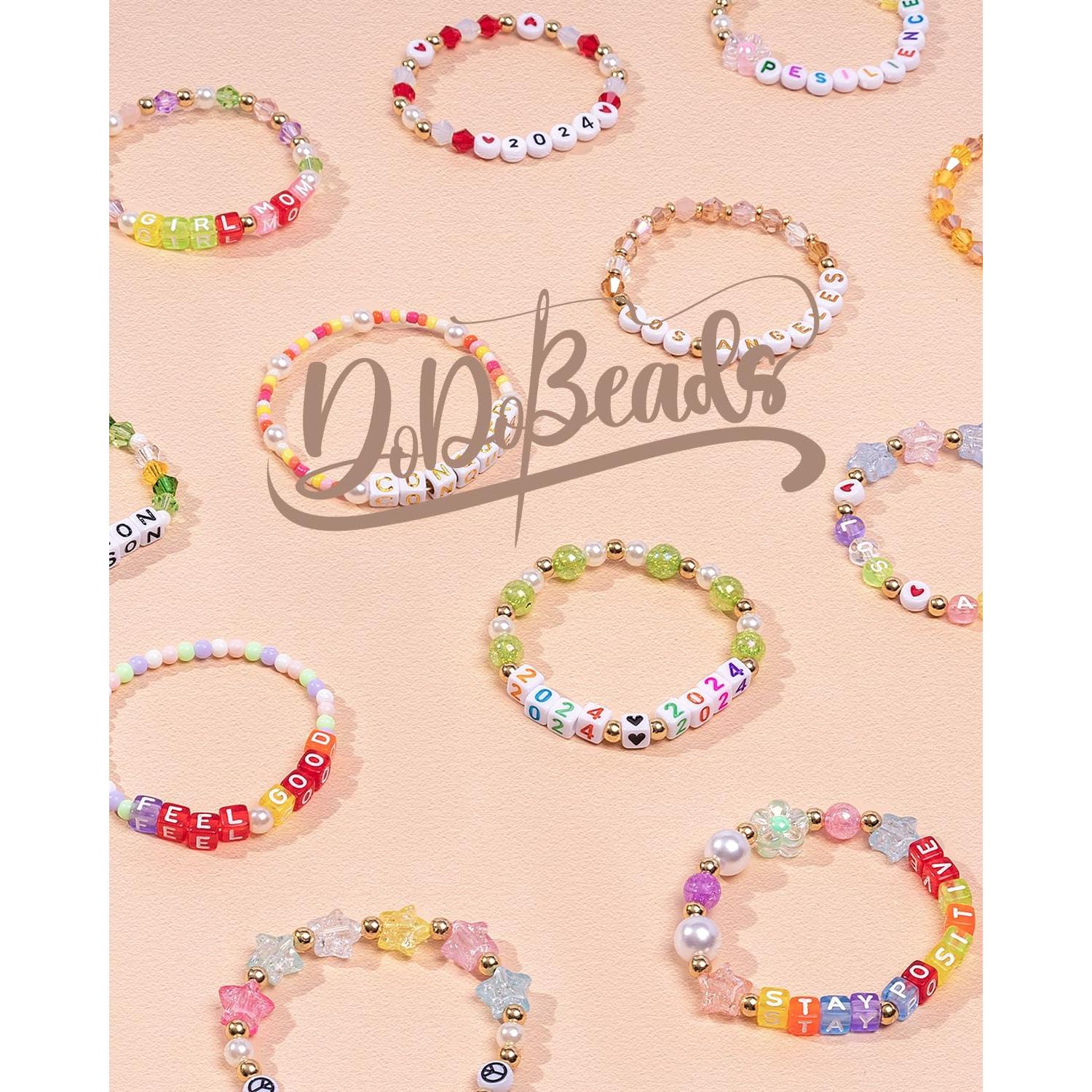 Perlas de Letras Negras DoDoBeads - 1650 Piezas Redondas