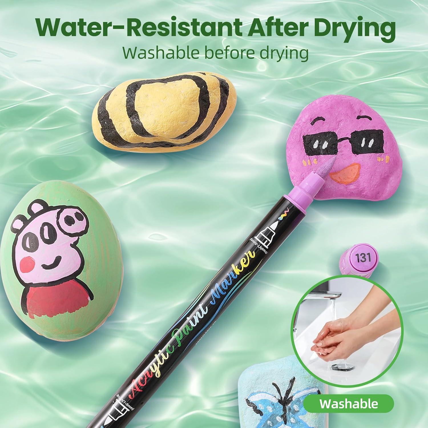 Conjunto de 120 Marcadores Acrílicos FEGLEEN Doble Punta