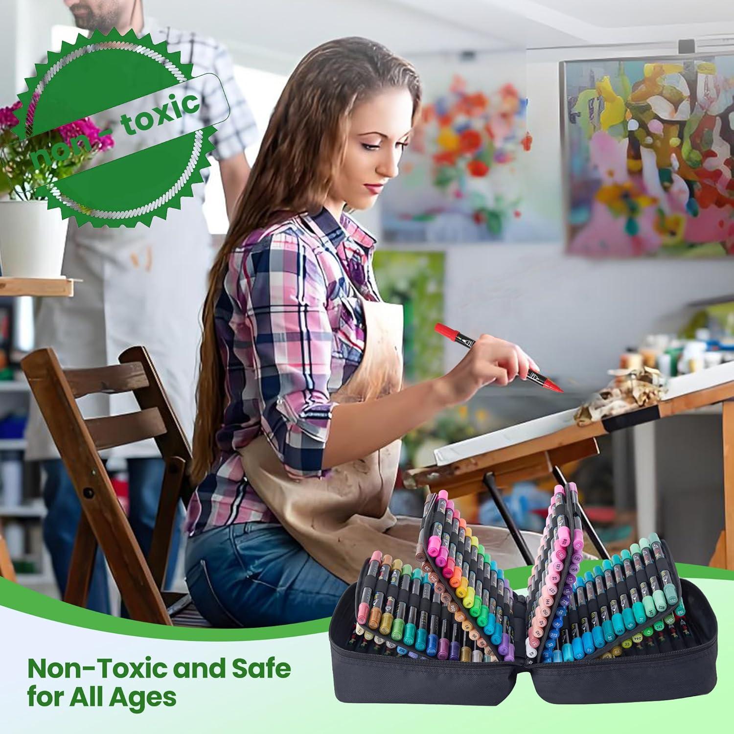 Conjunto de 120 Marcadores Acrílicos FEGLEEN Doble Punta