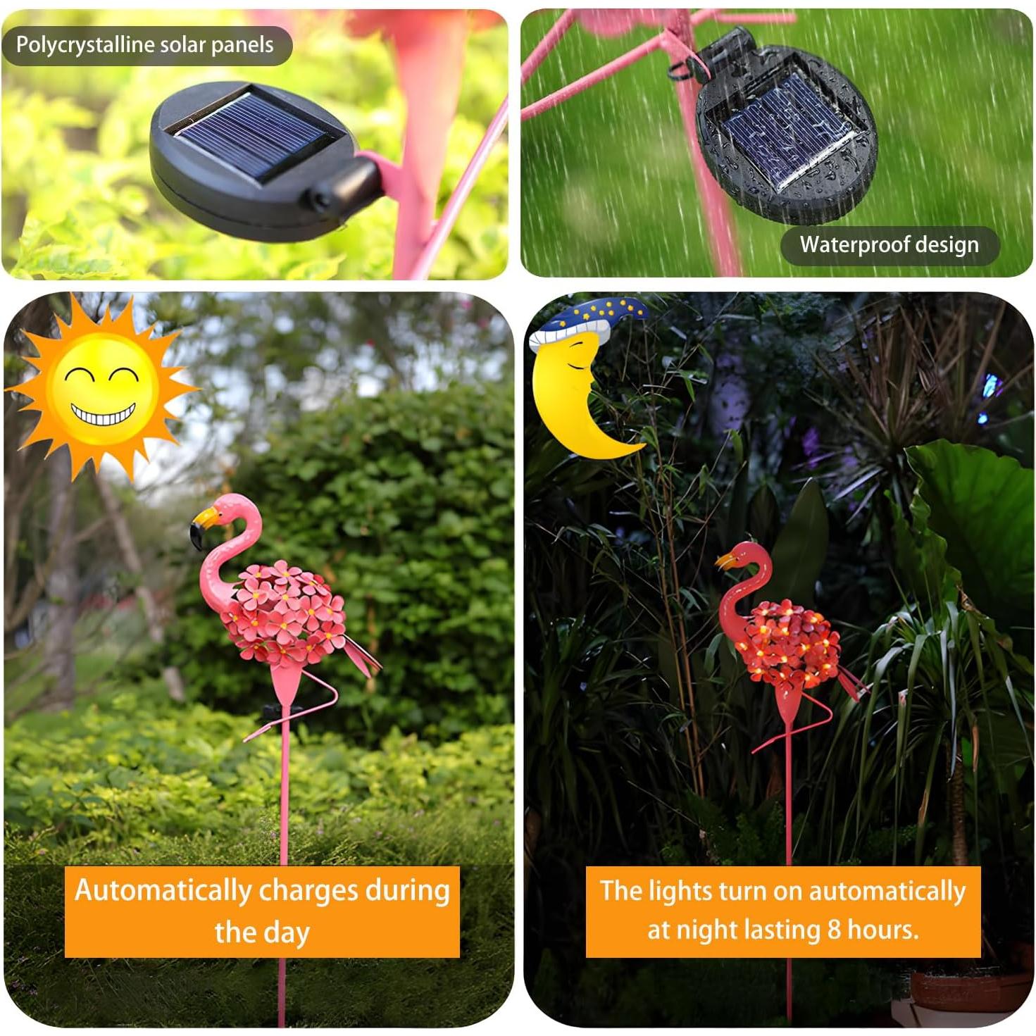 Luz Solar de Flamenco Domysmart para Jardín 109 cm LED Colores