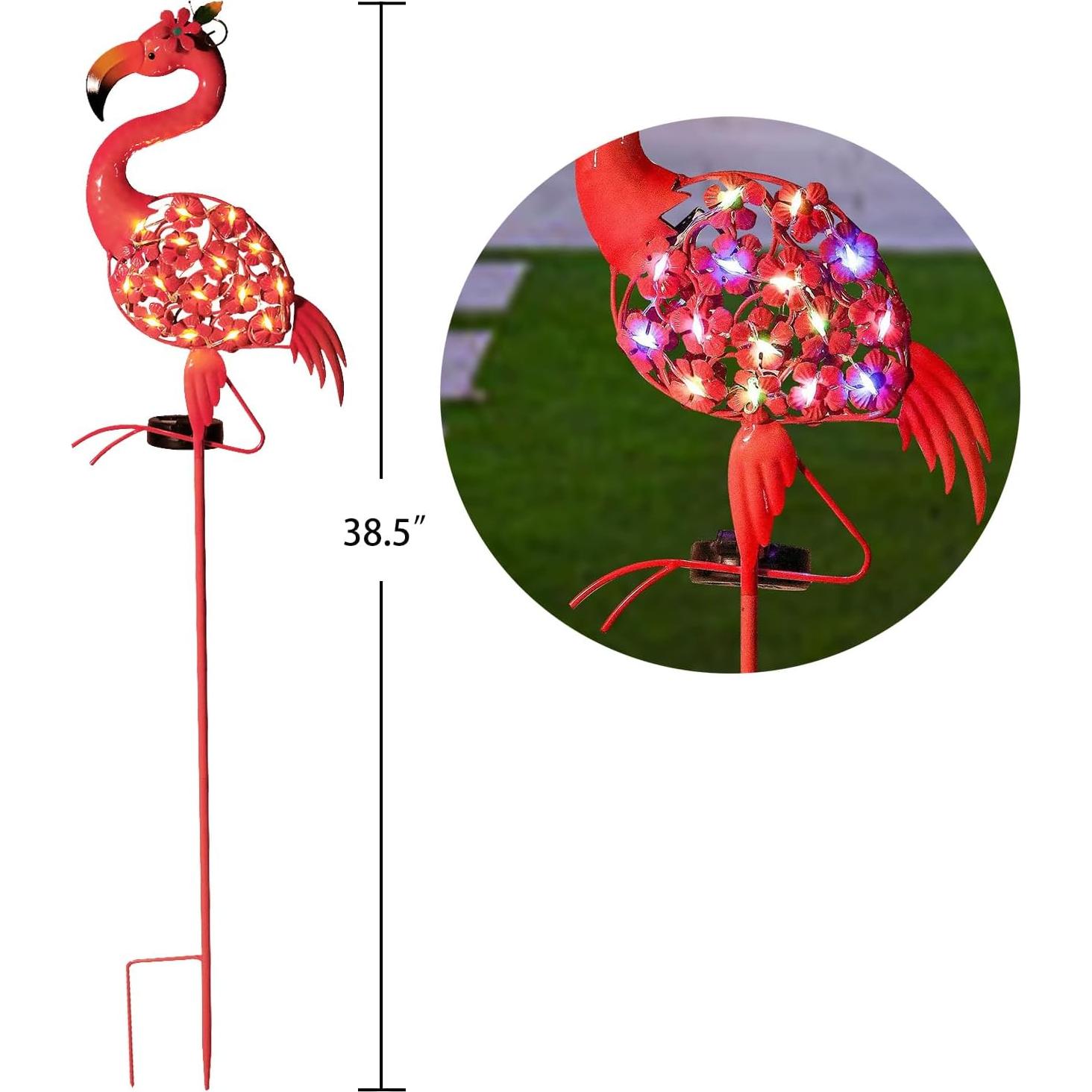 Luz Solar de Flamenco Domysmart para Jardín 109 cm LED Colores