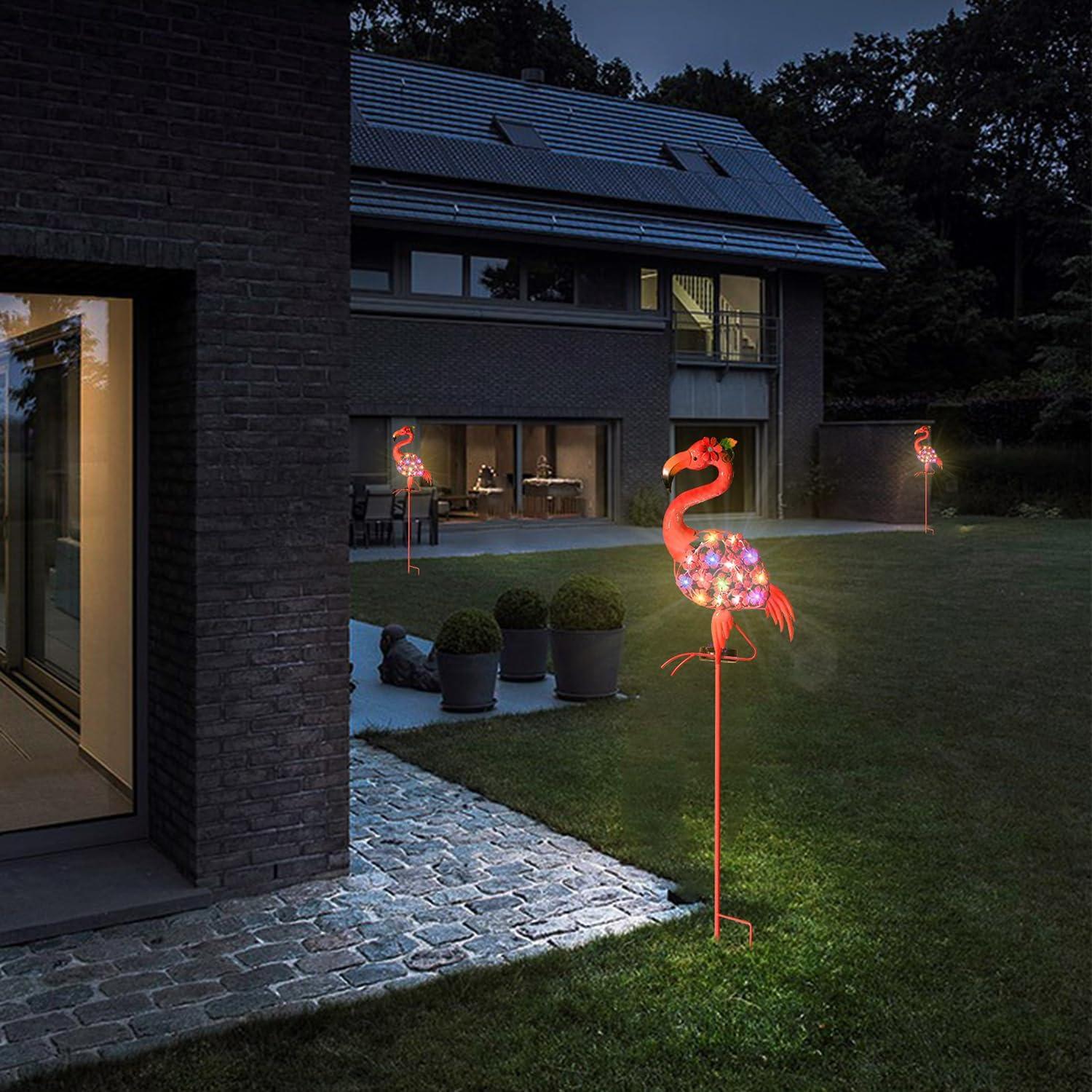 Luz Solar de Flamenco Domysmart para Jardín 109 cm LED Colores