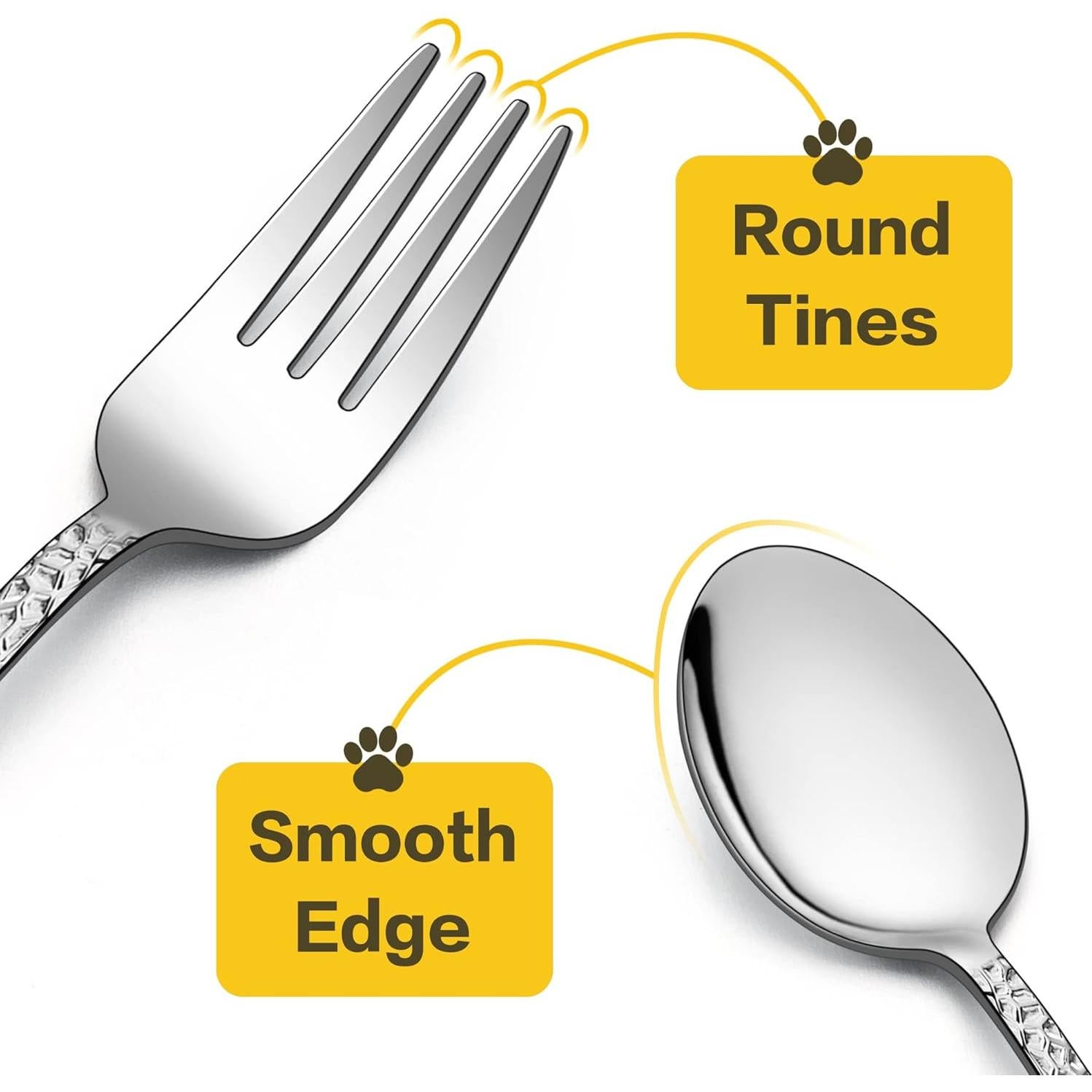 Set de Cubiertos para Niños LIANYU 6 Piezas Acero Inoxidable