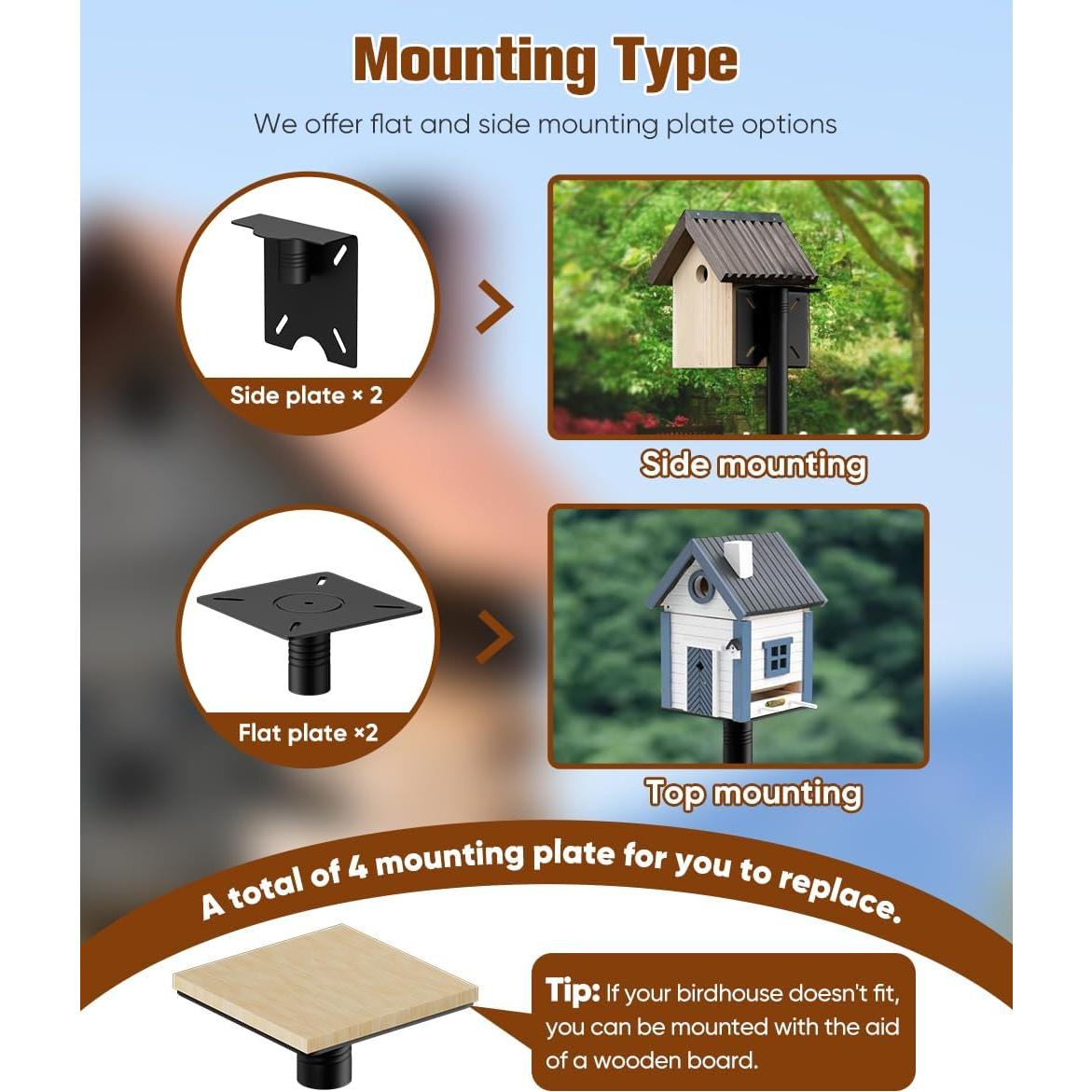 Polo para Casa de Aves Sungaryard 90 cm 4 Soportes Ajustables