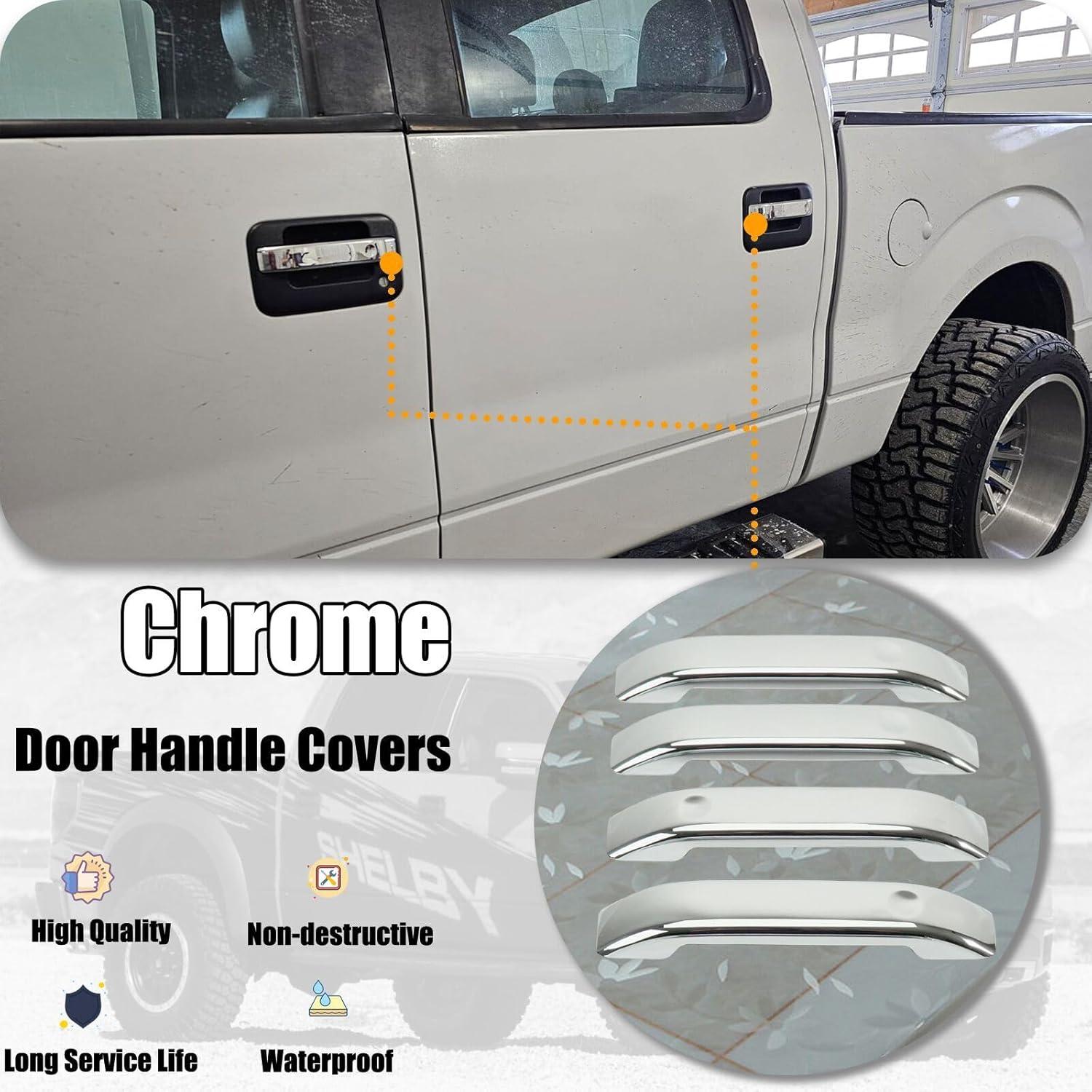 Cubiertas de Manija de Puerta Cromadas AUCERAMIC para Ford F150 2004-2014 - 5 Piezas