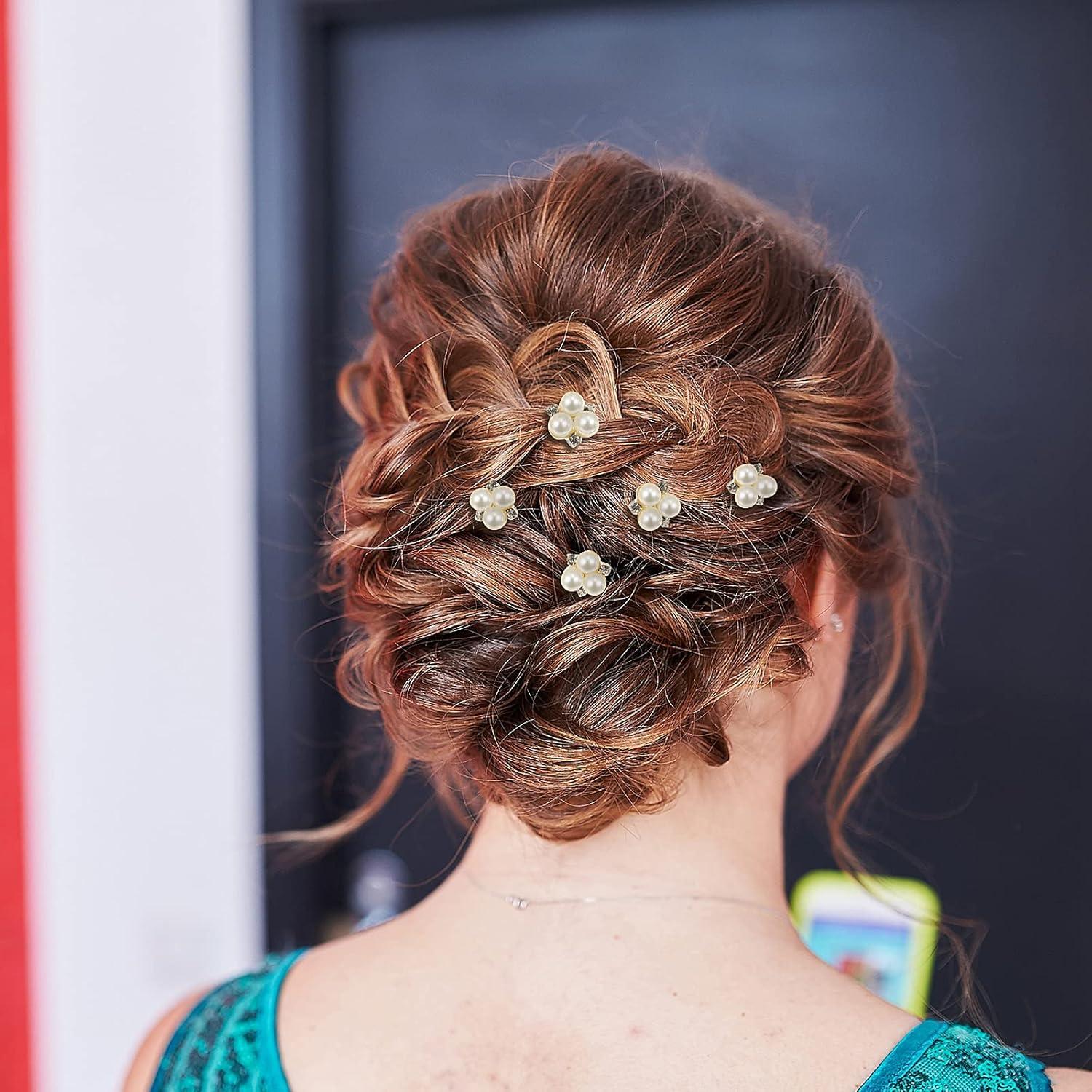 18 Horquillas de Perlas Doradas WILLBOND para Novia y Damas