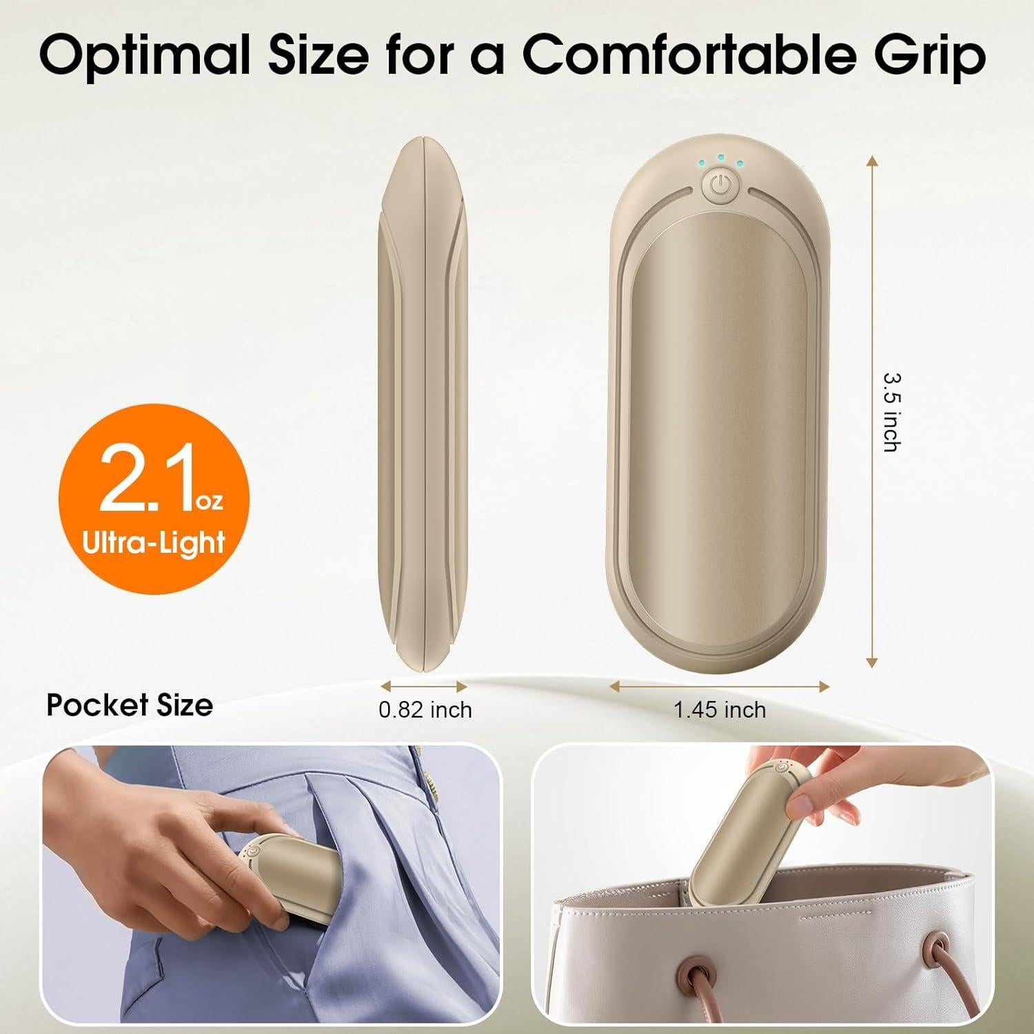 Calentadores de Manos Recargables WarmEmbrace 2 Piezas 10000mAh