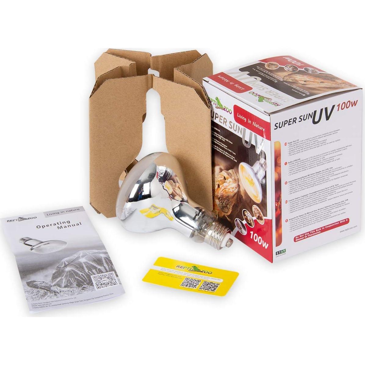 Lámpara de Calor UVA UVB 100W REPTI ZOO para Reptiles