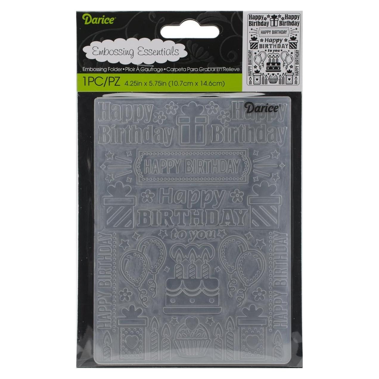 Carpeta de Embossing Darice Cumpleaños 14.6x10.8 cm