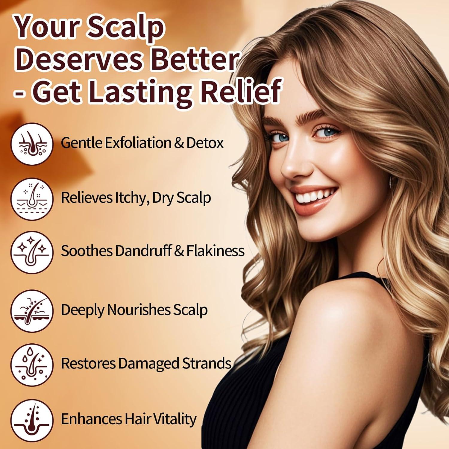 Exfoliante de cuero cabelludo GUOYAOLIFU 300g 2 en 1 con masajeador