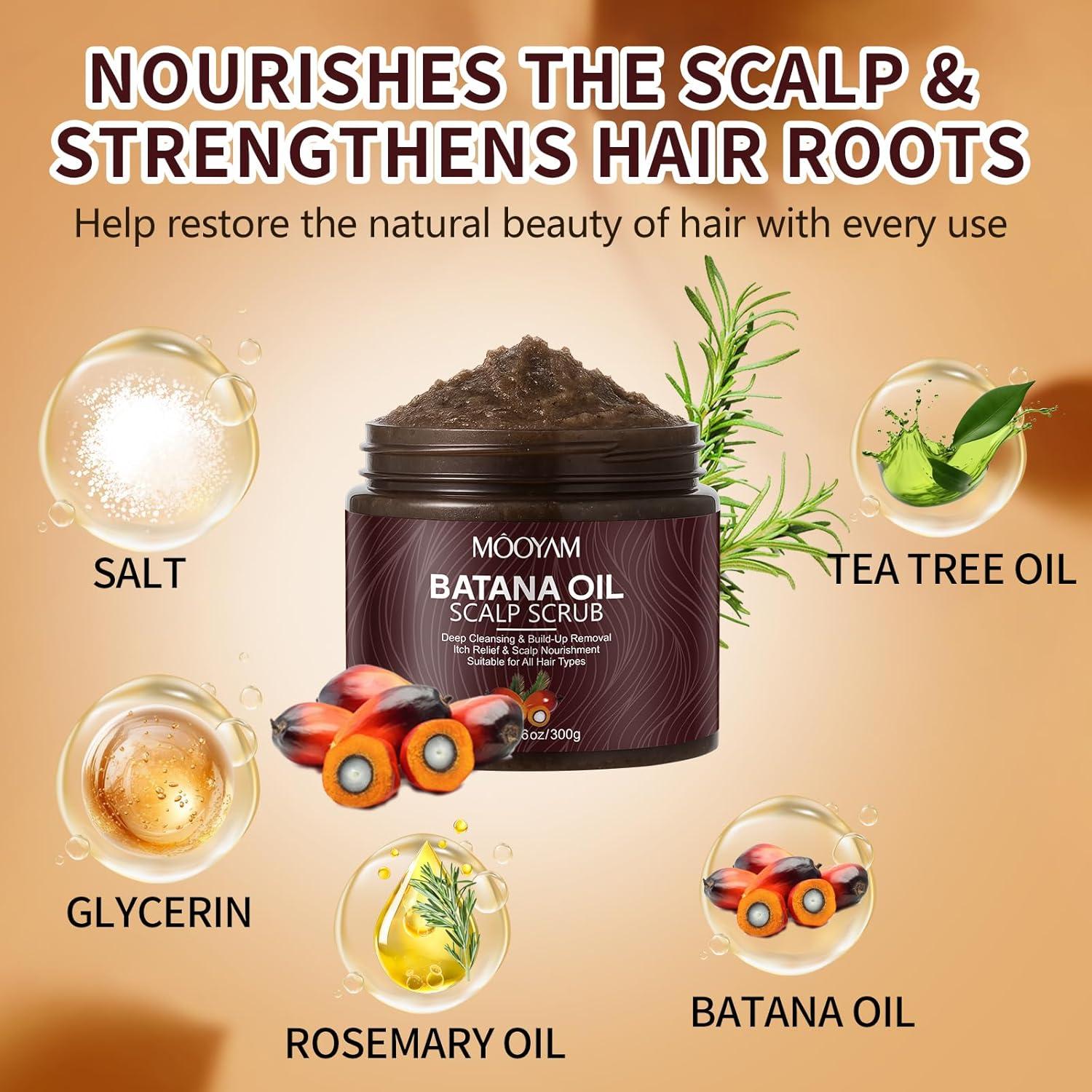 Exfoliante de cuero cabelludo GUOYAOLIFU 300g 2 en 1 con masajeador