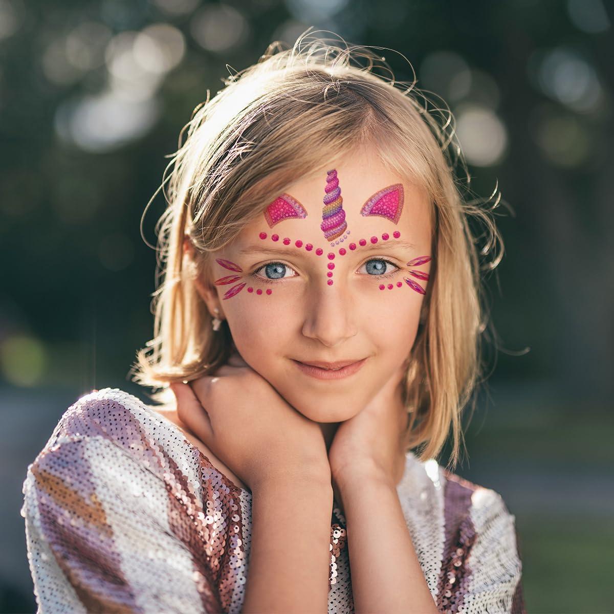 Kit de Tatuajes Brillantes WUIOS para Niños - Rosa Unicornio