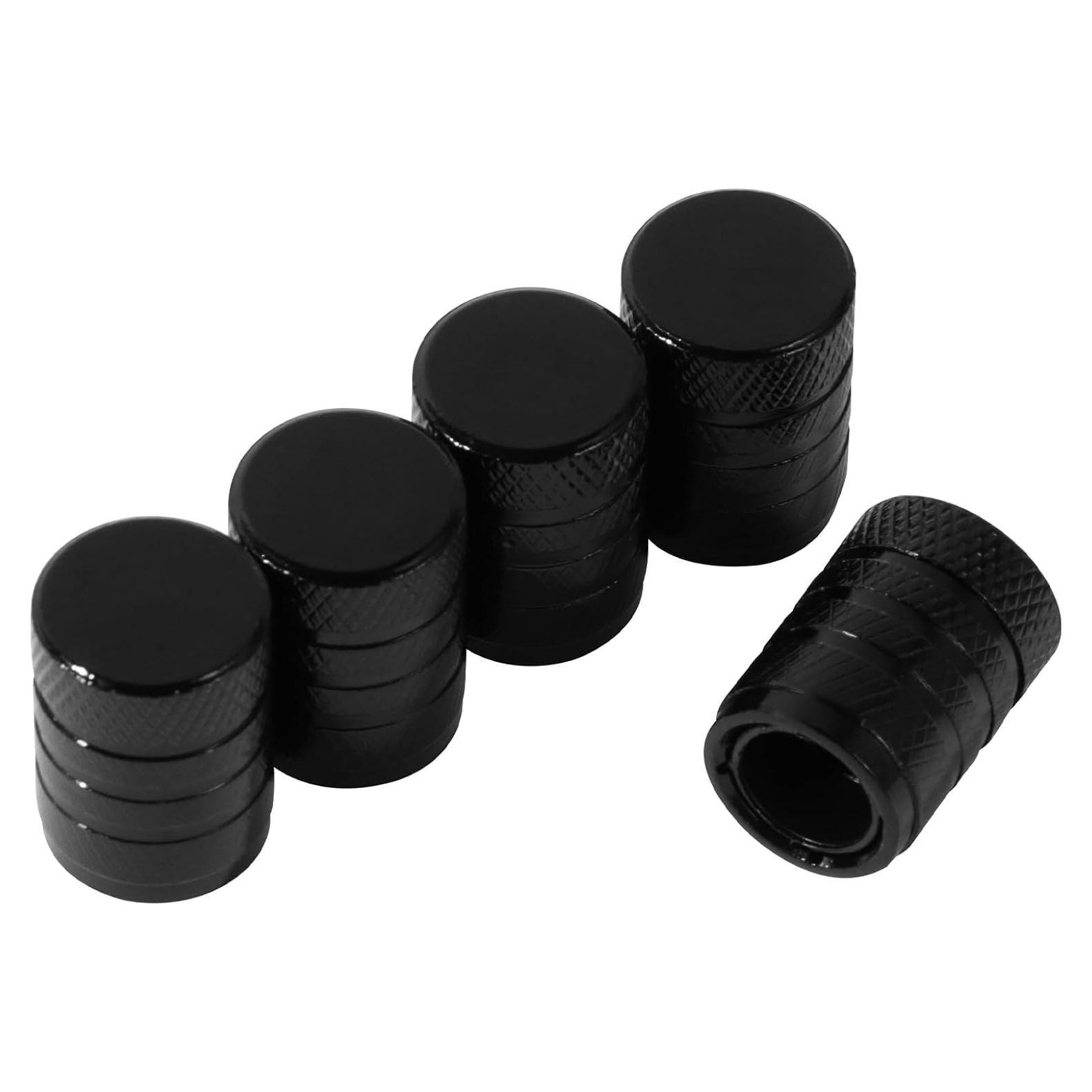 Tapones de Válvula de Neumático ST Shengtuo 5 Piezas Aluminio Negro