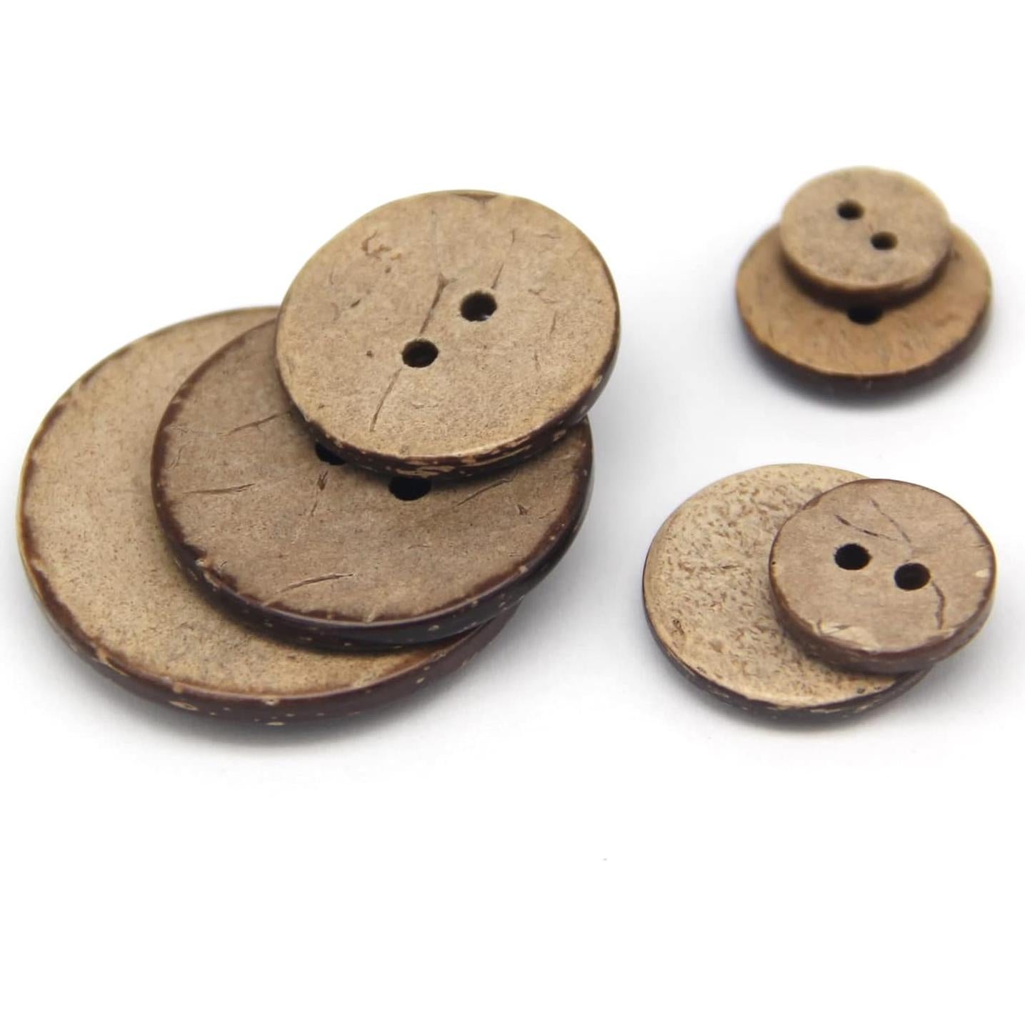 100 Botones de Coco Natural 10mm USOSOU Ecológicos para Manualidades