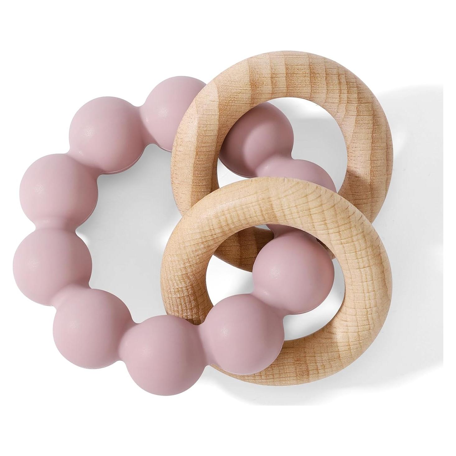 Mordedor y Juguete de Dentición Socub Lila - Silicona y Madera