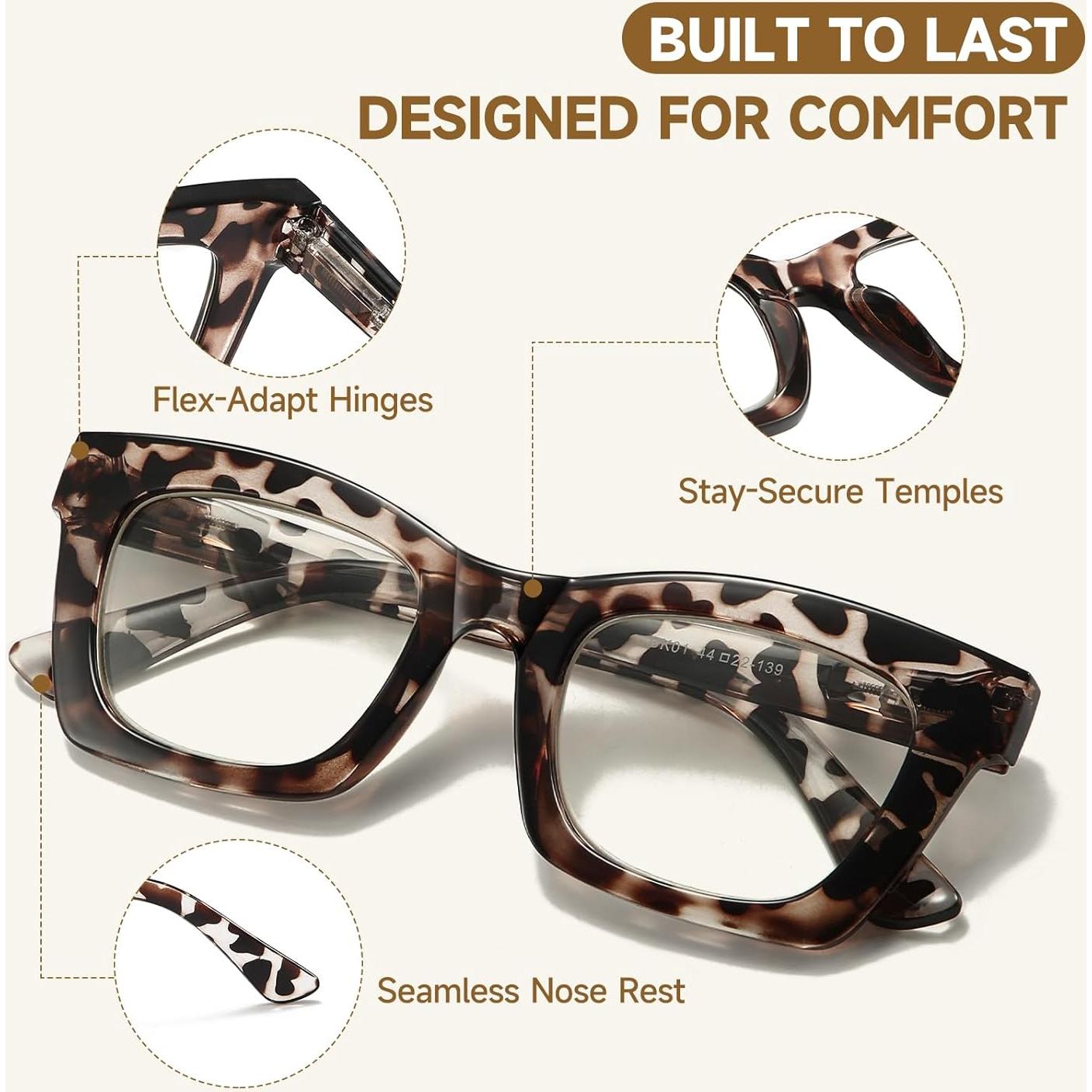 Gafas de lectura estilo gato Celng - Paquete de 3 con bloqueo luz azul