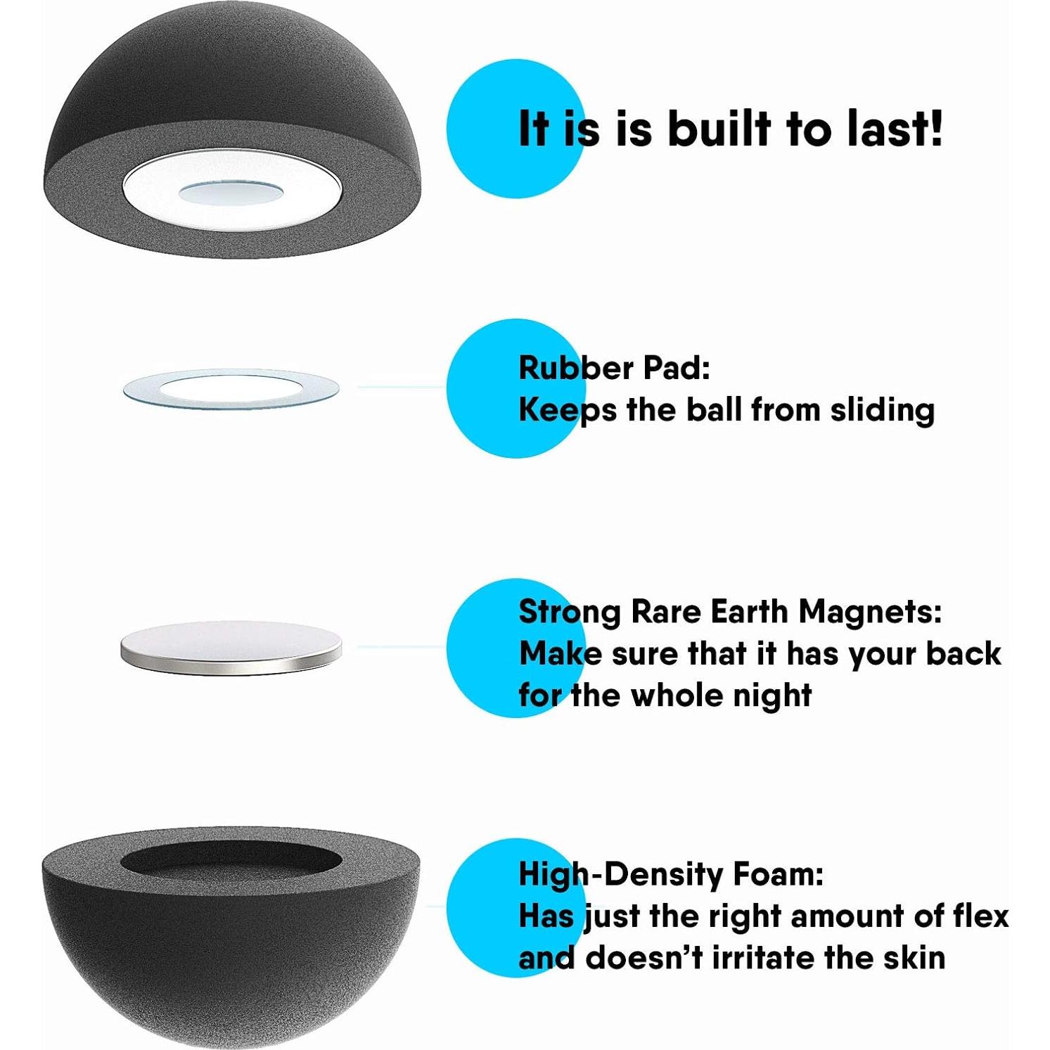 Bola Magnética para Postura de Sueño Lateral Calma - Clip para Camiseta