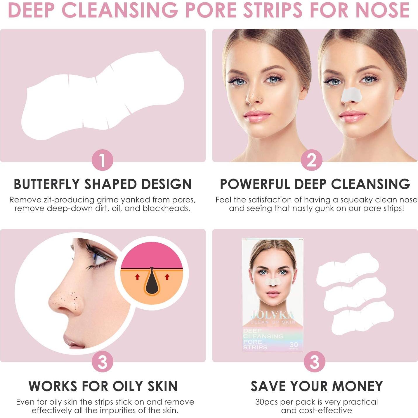 Tiras Limpiadoras de Poros JOLVKA - 65 Unidades Carbón