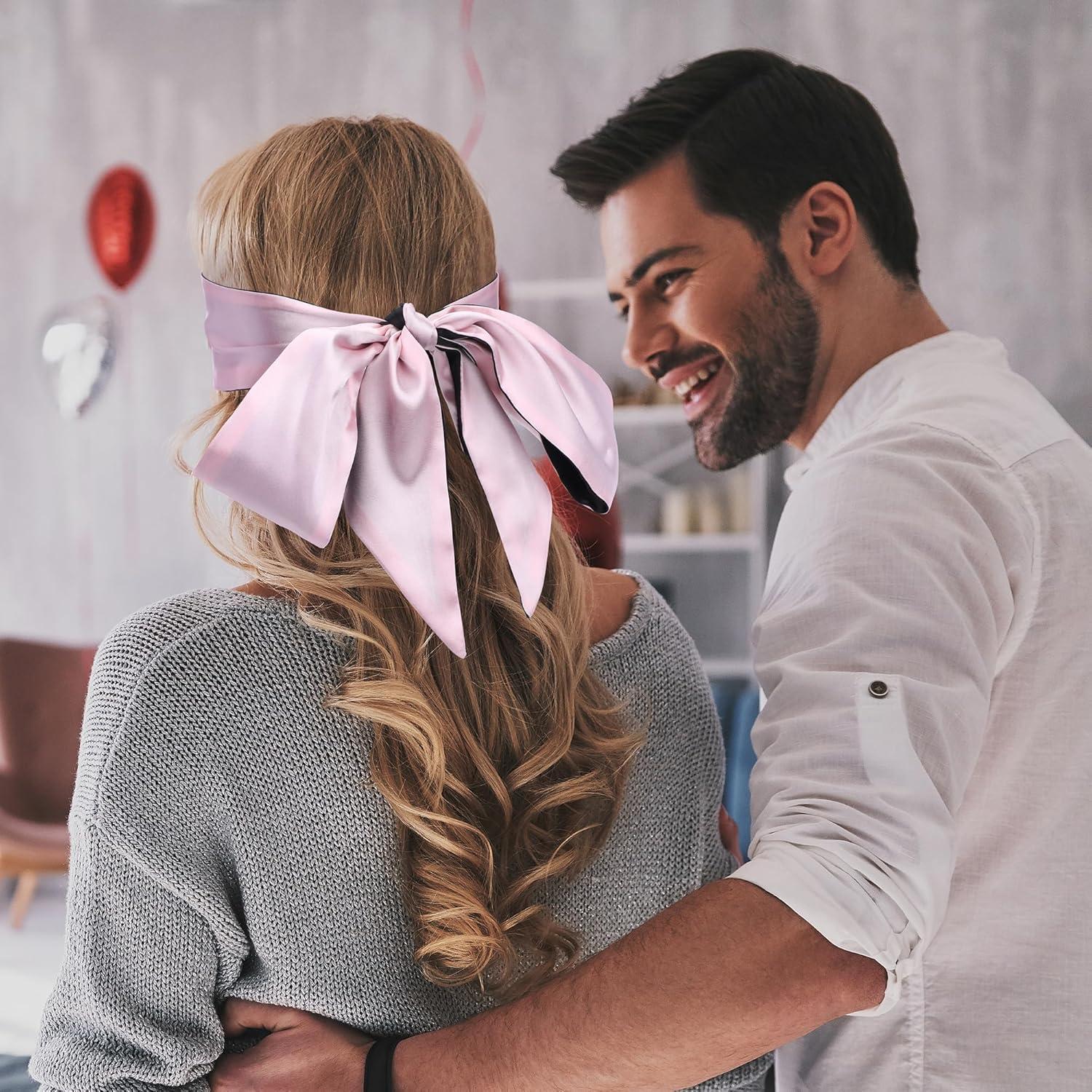 FRESHME Máscara de Sueño de Satén Ajustable - Antifaz Negro/Rosa