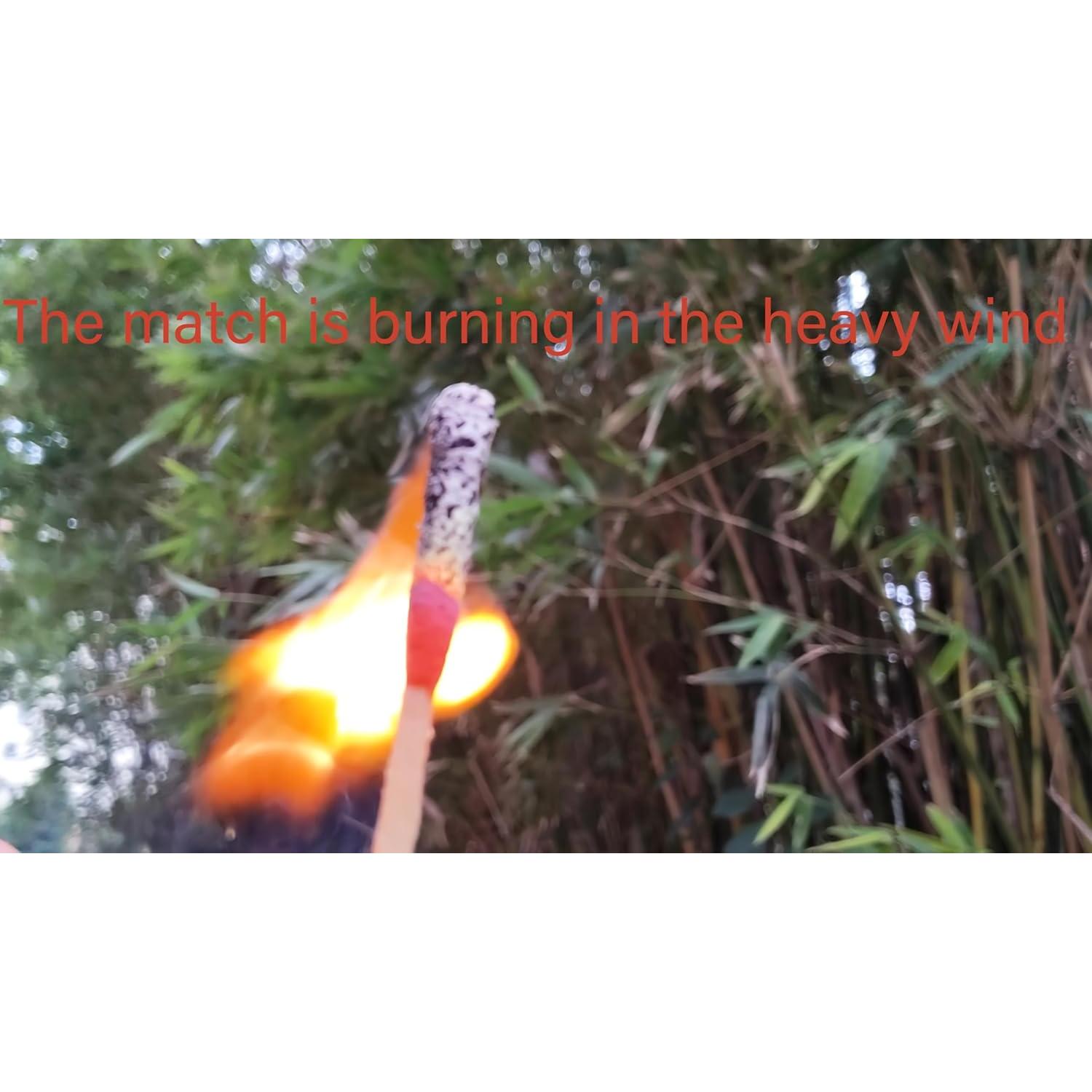 Emergency Fire Starter | Windproof & Waterproof Storm Matches with Waterproof Case & Wax Rope | Survival Gear for Camping, Hiking, Bushcraft, Bug Out Bag