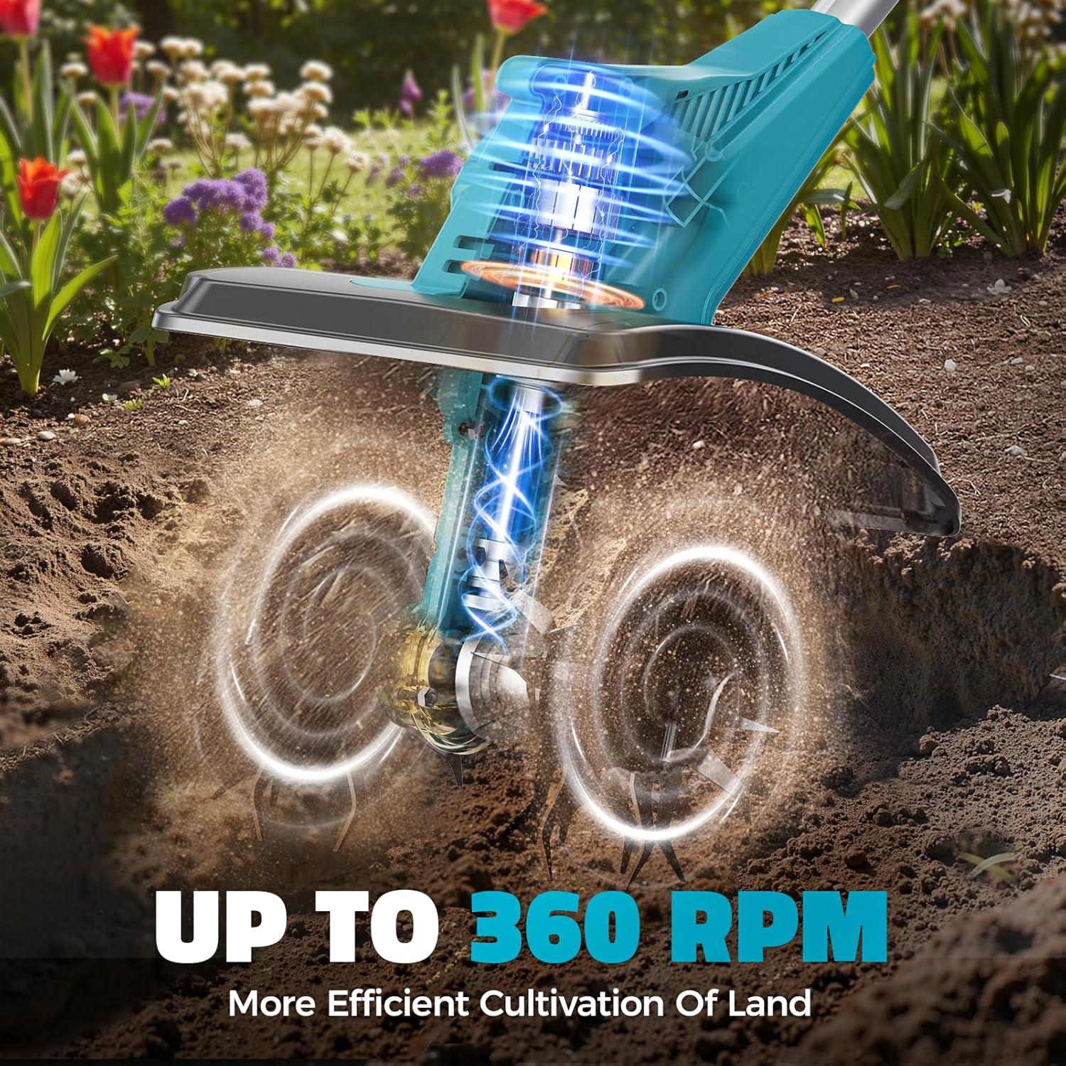 Cultivador Inalámbrico MtiolHig para Jardín 18V Sin Batería