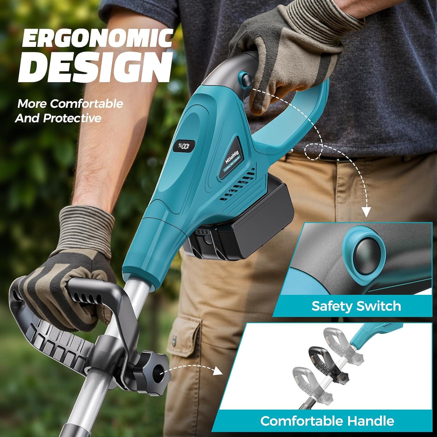 Cultivador Inalámbrico MtiolHig para Jardín 18V Sin Batería