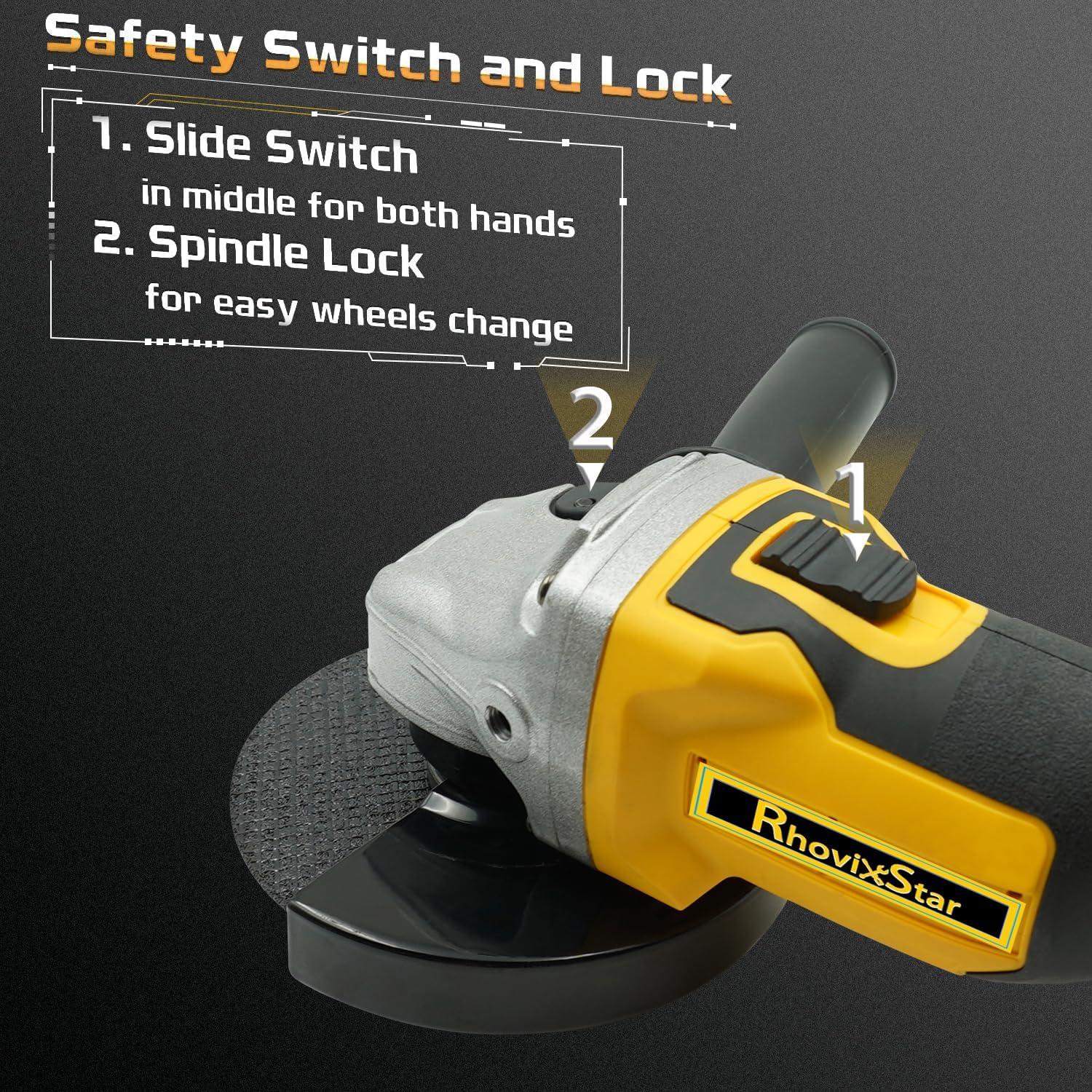 Amoladora Angular Inalámbrica RhovixStar 20V 3/8" 4 Velocidades