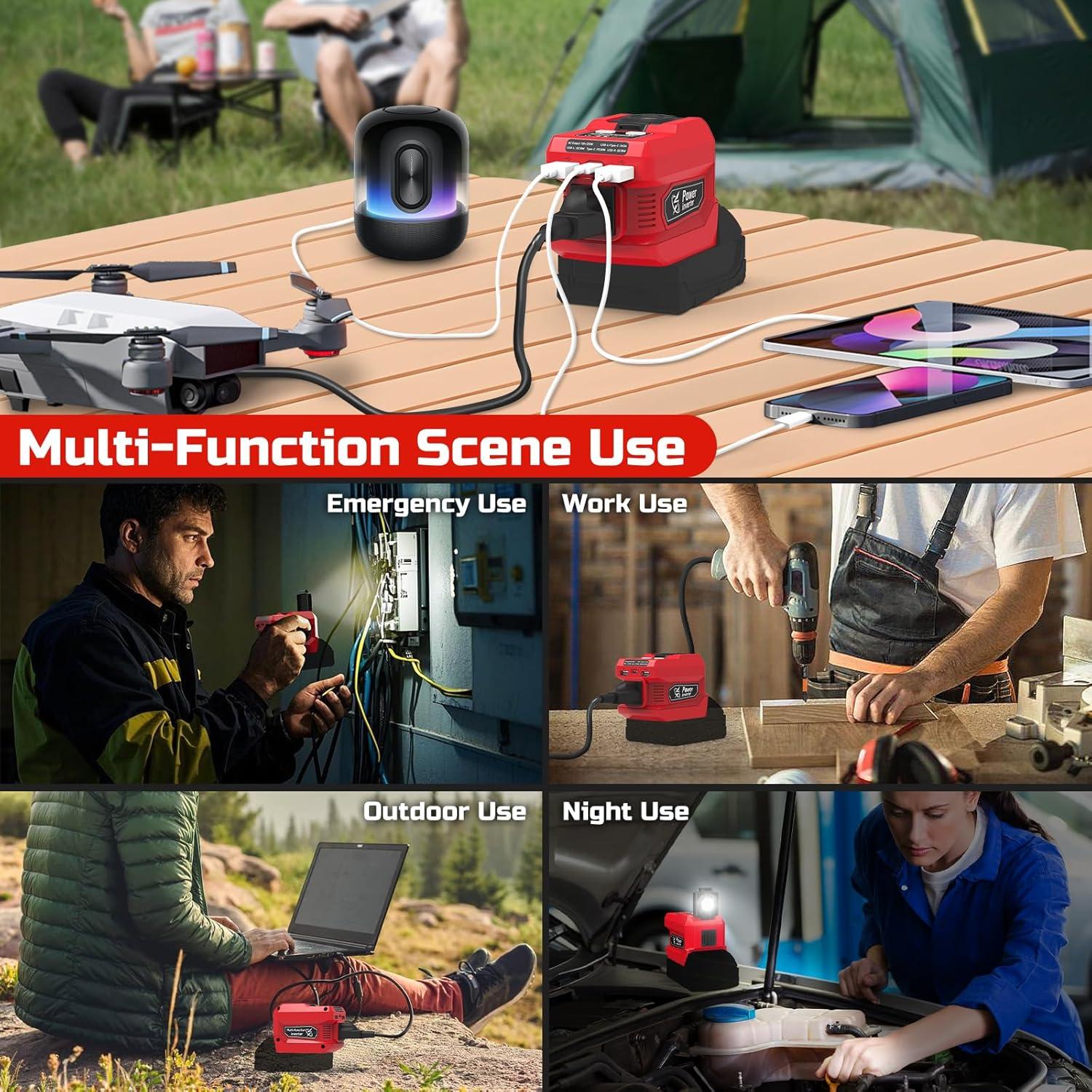 Inversor de Potencia 220W PlantPalGear para Batería Milwaukee 18V