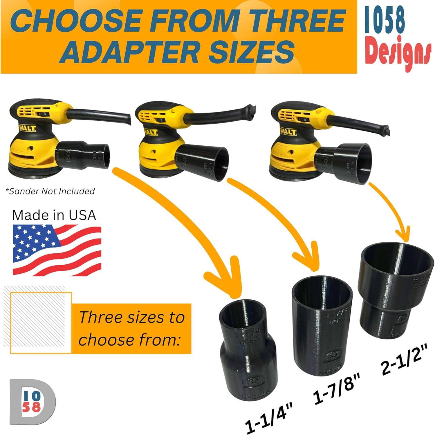 Adaptador de Vacío 1.25" 1058 Designs para Lijadoras DeWalt y Craftsman