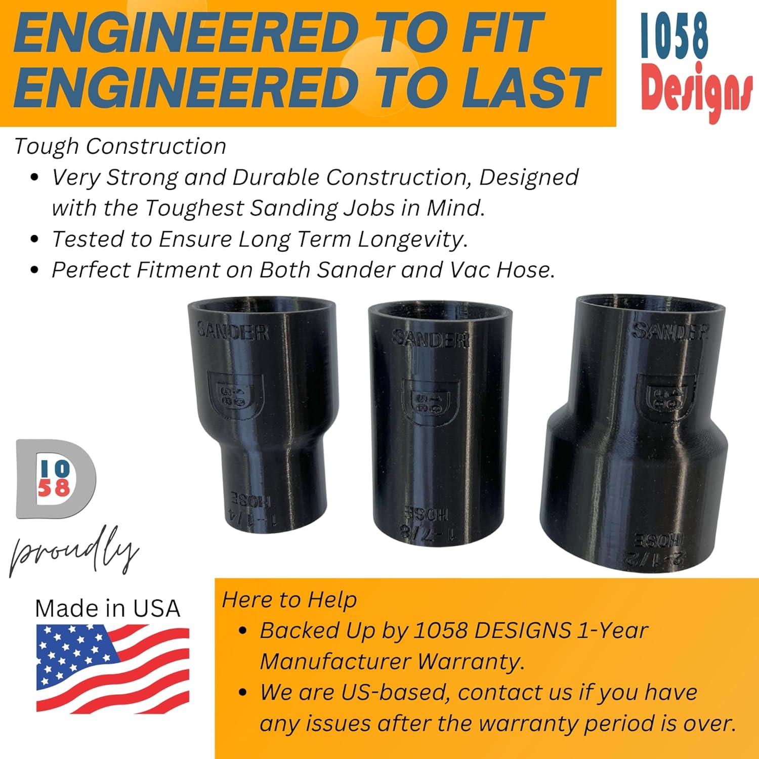 Adaptador de Vacío 1.25" 1058 Designs para Lijadoras DeWalt y Craftsman