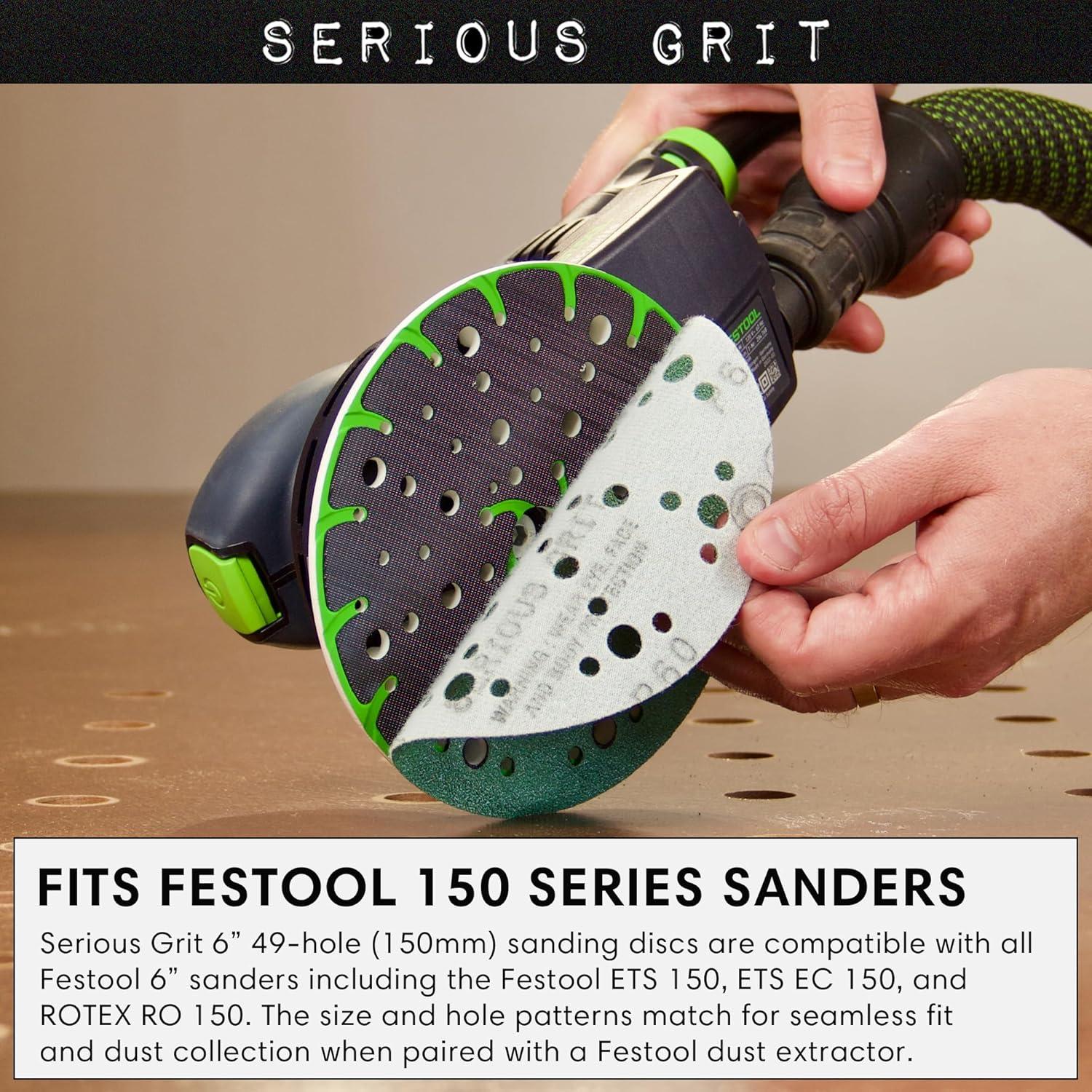Discos de Lijado 15 cm 49 Agujeros 40 Granos Serious Grit
