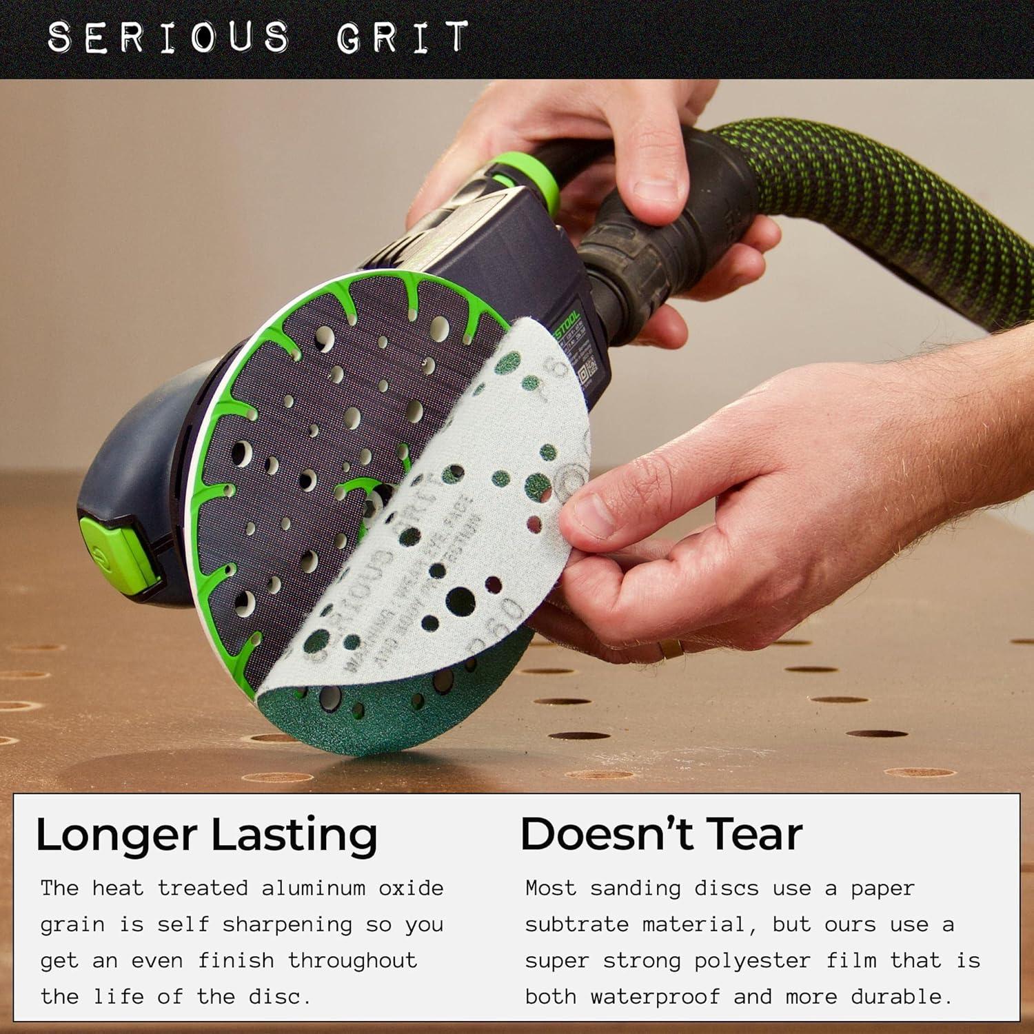 Discos de Lijado 15 cm 49 Agujeros 40 Granos Serious Grit