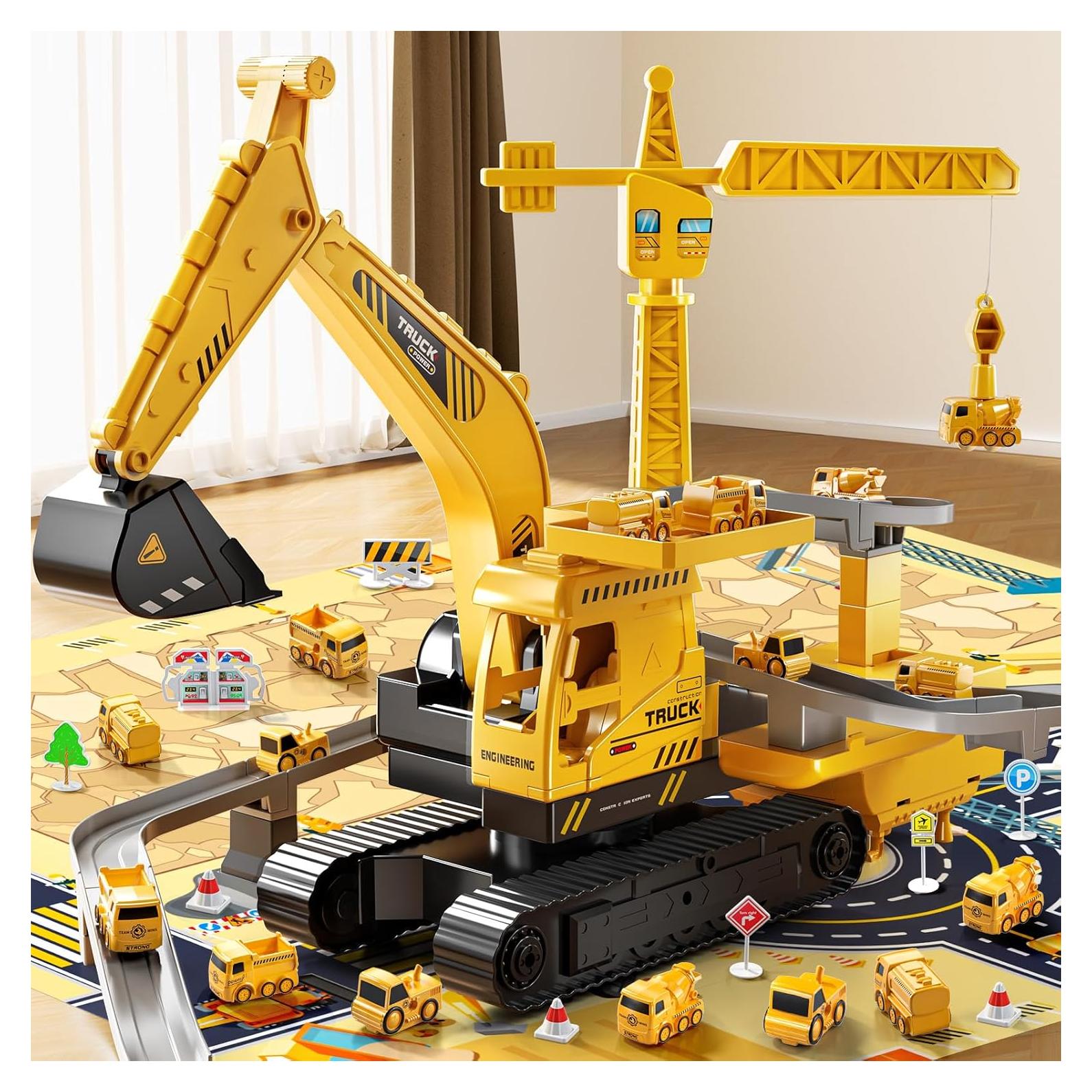 Set de Juguetes de Construcción NIPLOOOW - Excavadora y Camiones