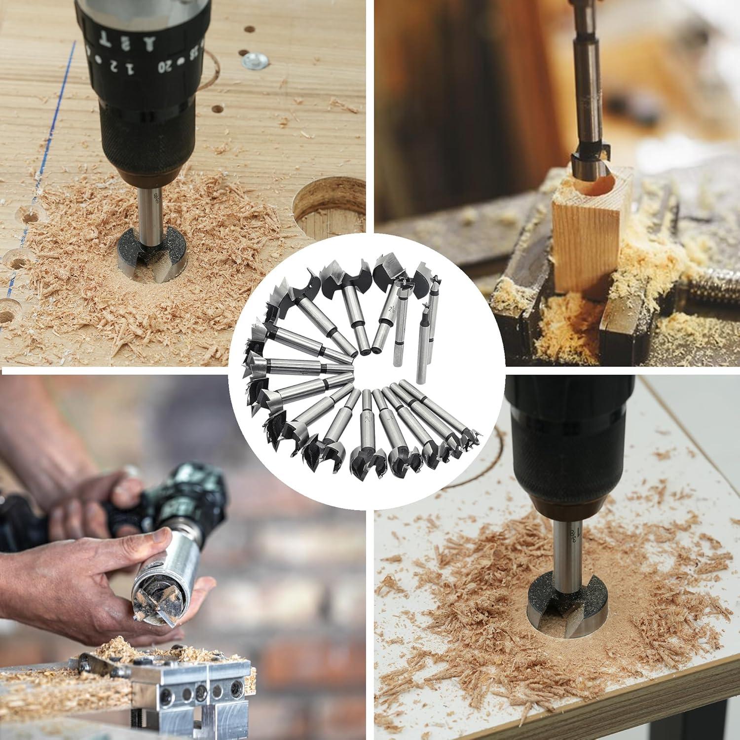 Juego de Brocas Forstner 16PCS GMTOOLS para Madera 6.3-53.98mm