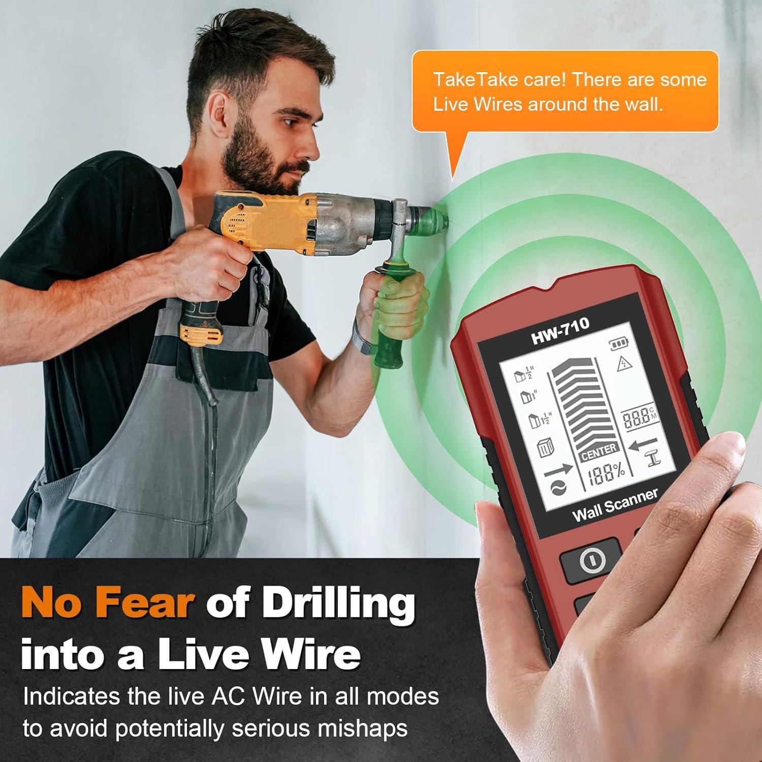 Buscador de Vigas 5-en-1 XMKJ Rojo Inferno - Detector de Pared