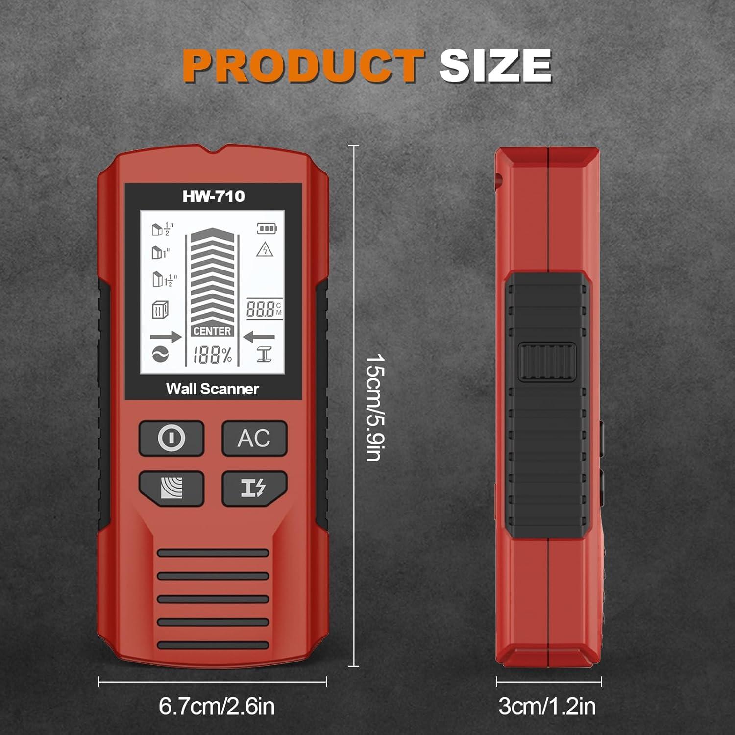 Buscador de Vigas 5-en-1 XMKJ Rojo Inferno - Detector de Pared