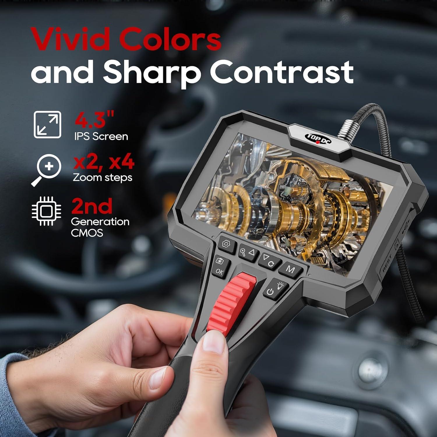 Borescopio Articulado Bidireccional TOPDC 6mm HD 1920P 2m