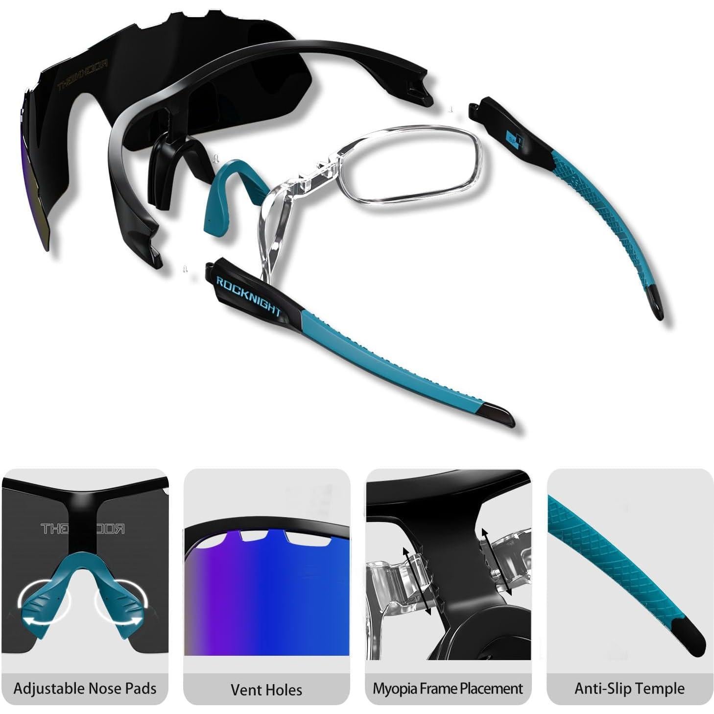 Gafas de sol deportivas ROCKNIGHT polarizadas UV400 - Ligeras y duraderas