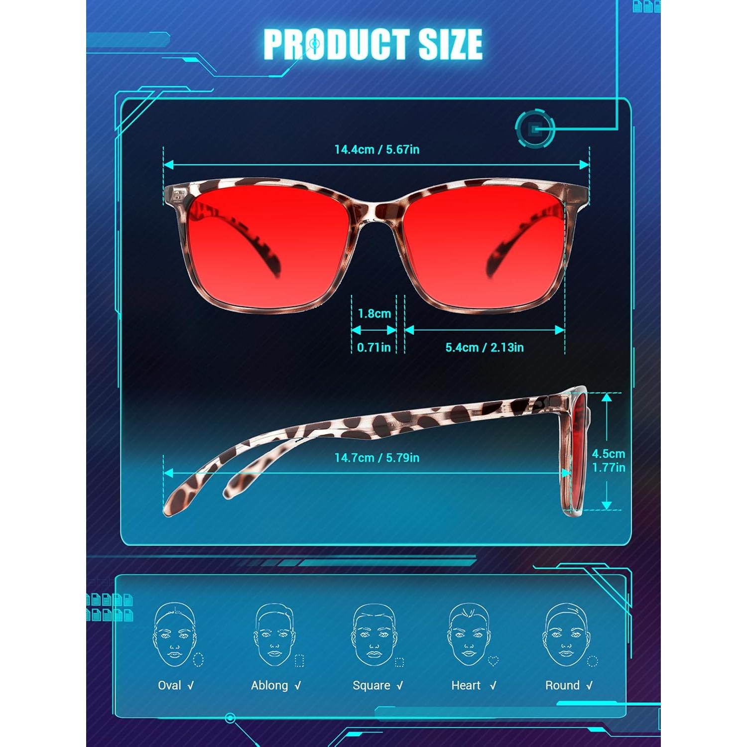 Gafas bloqueadoras de luz azul TIJN - Lentes rojos, Unisex