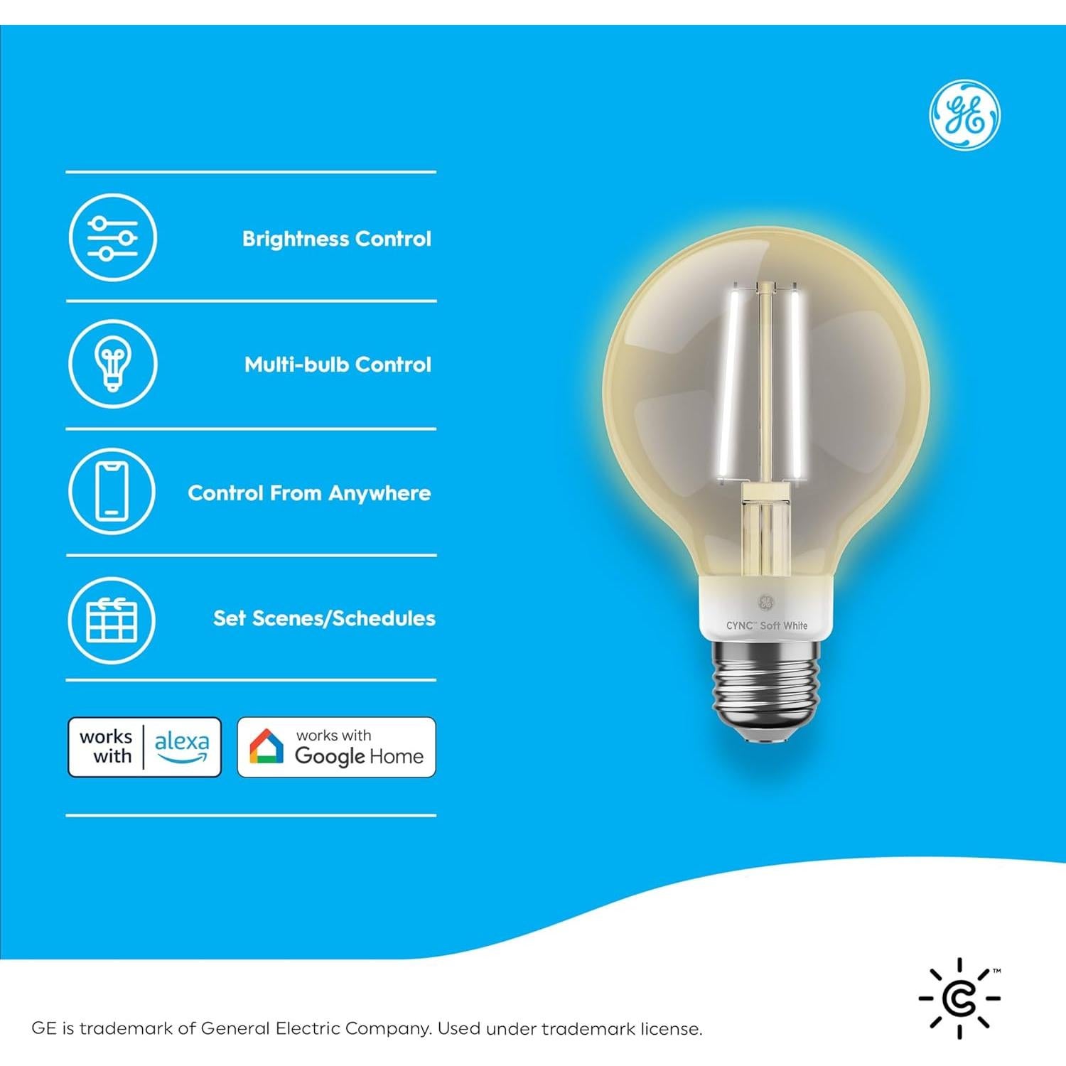 Bombillas LED Inteligentes GE Cync G25, 4 Pzs, Blanco Suave