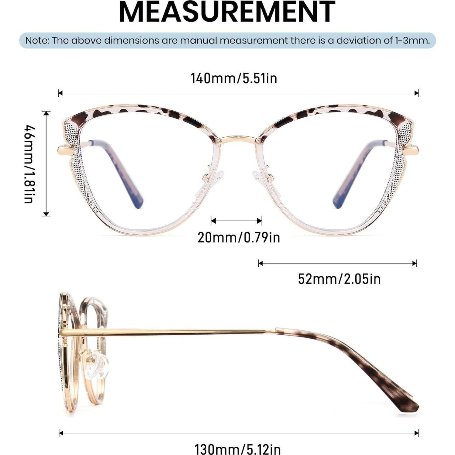 Gafas de Luz Azul Cyxus Ojo de Gato Metal Dorado Lente Clara