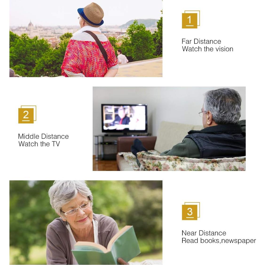 Gafas de Lectura Progresivas Multifocales MIRYEA 2.5x con Clip Solar