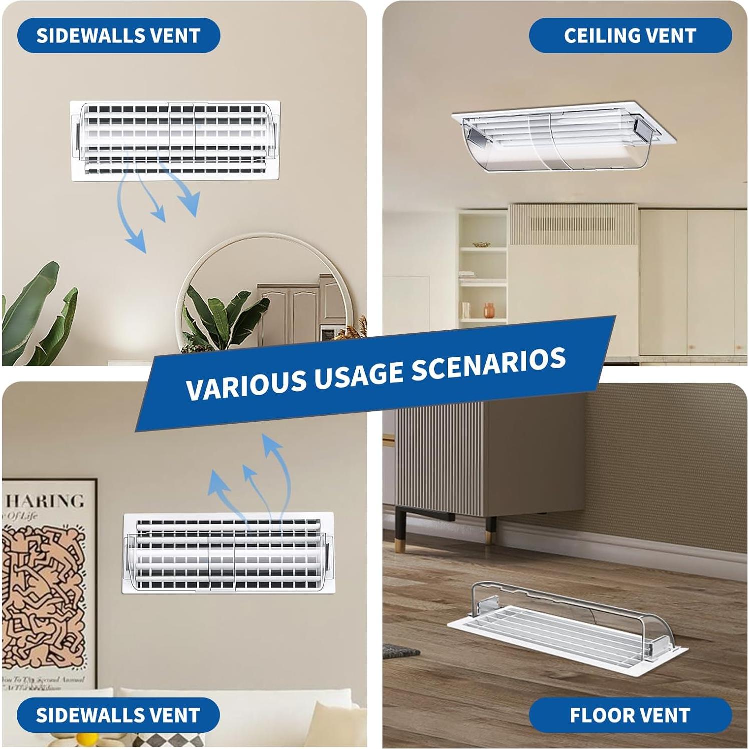 Deflectores de Ventilación BEAIREOU 2 Pack Ajustables 20-36 cm