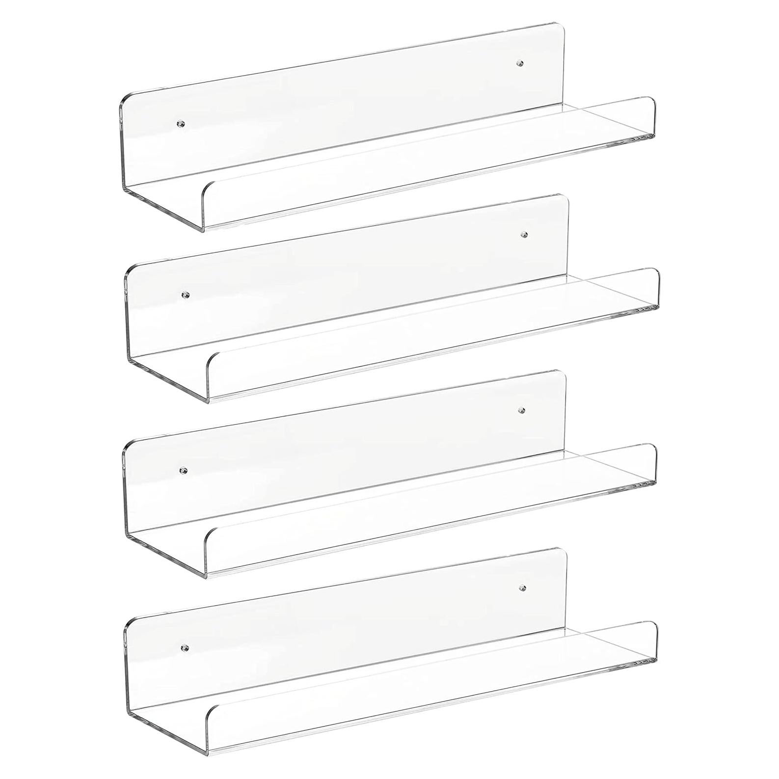 Estante Flotante Acrílico Transparente CY Craft 4 PCS 38.4 cm